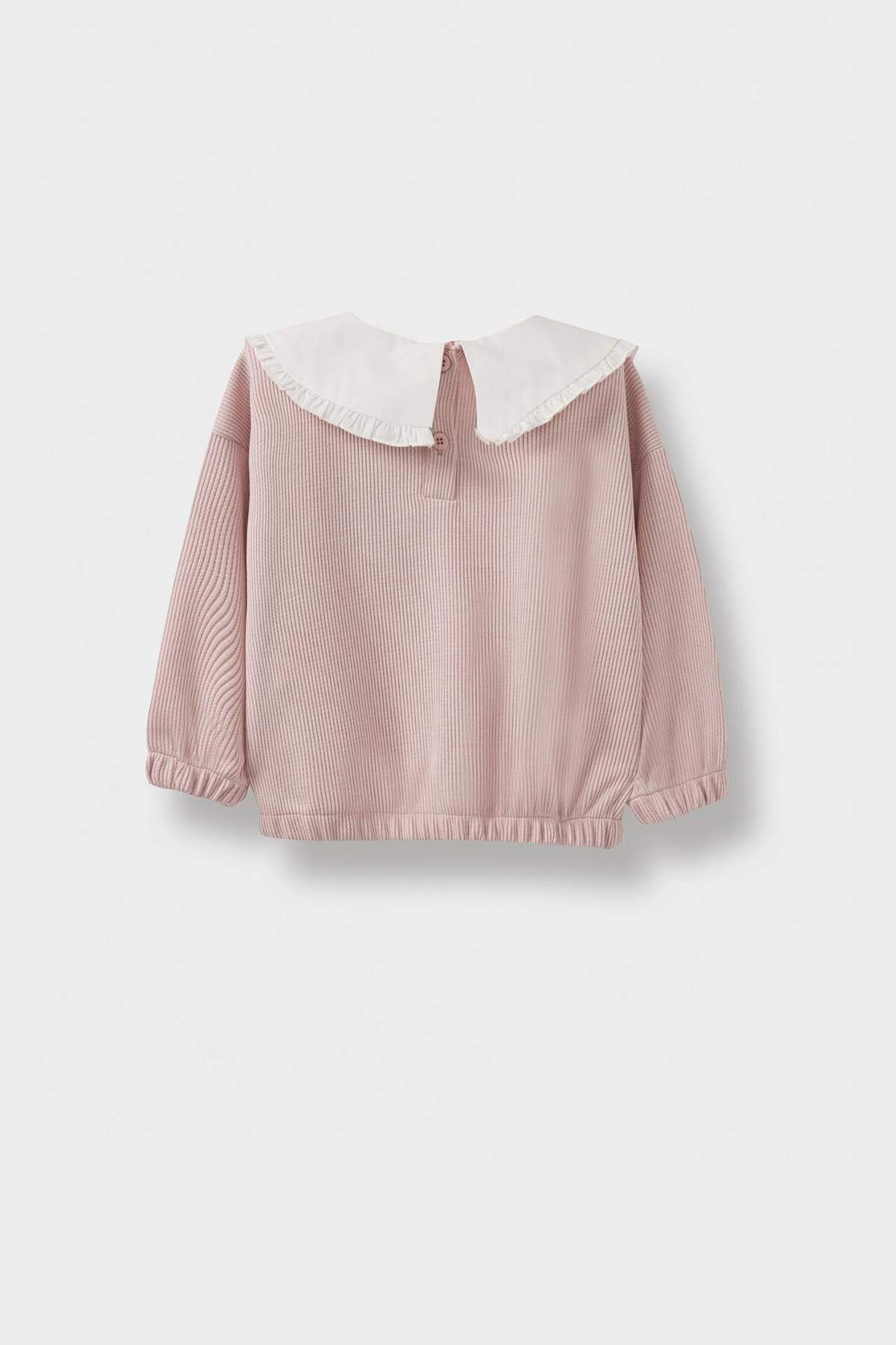 Defacto Standart Fit Büyük Yaka Baskılı Sweatshirt Kız Bebek G1773A525AU fotoğrafı 5 (önizleme)