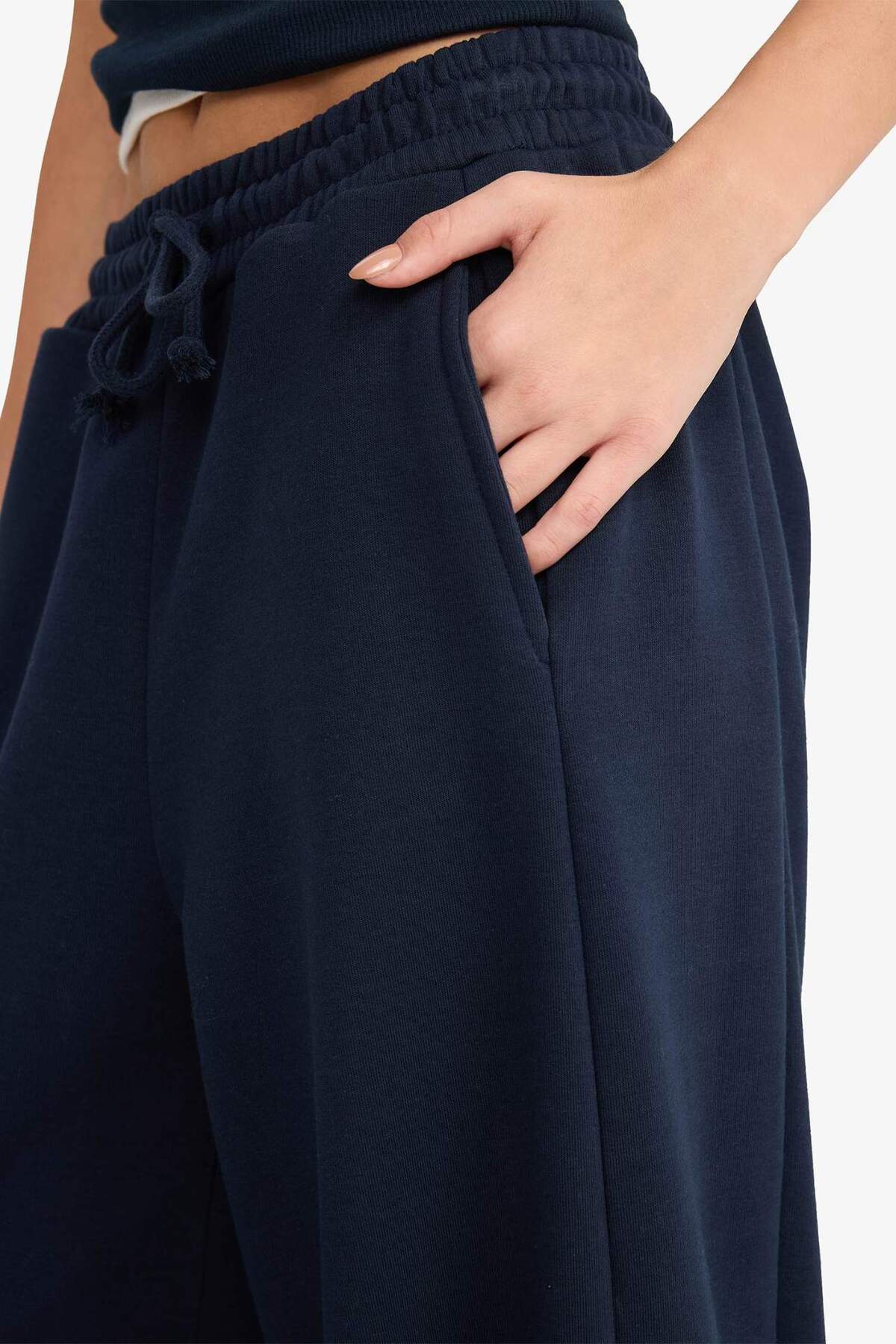 Defacto  Barrel Fit Beli Bağcıklı Geniş Paça Eşofman Altı F3364AX25AU - Görsel 5