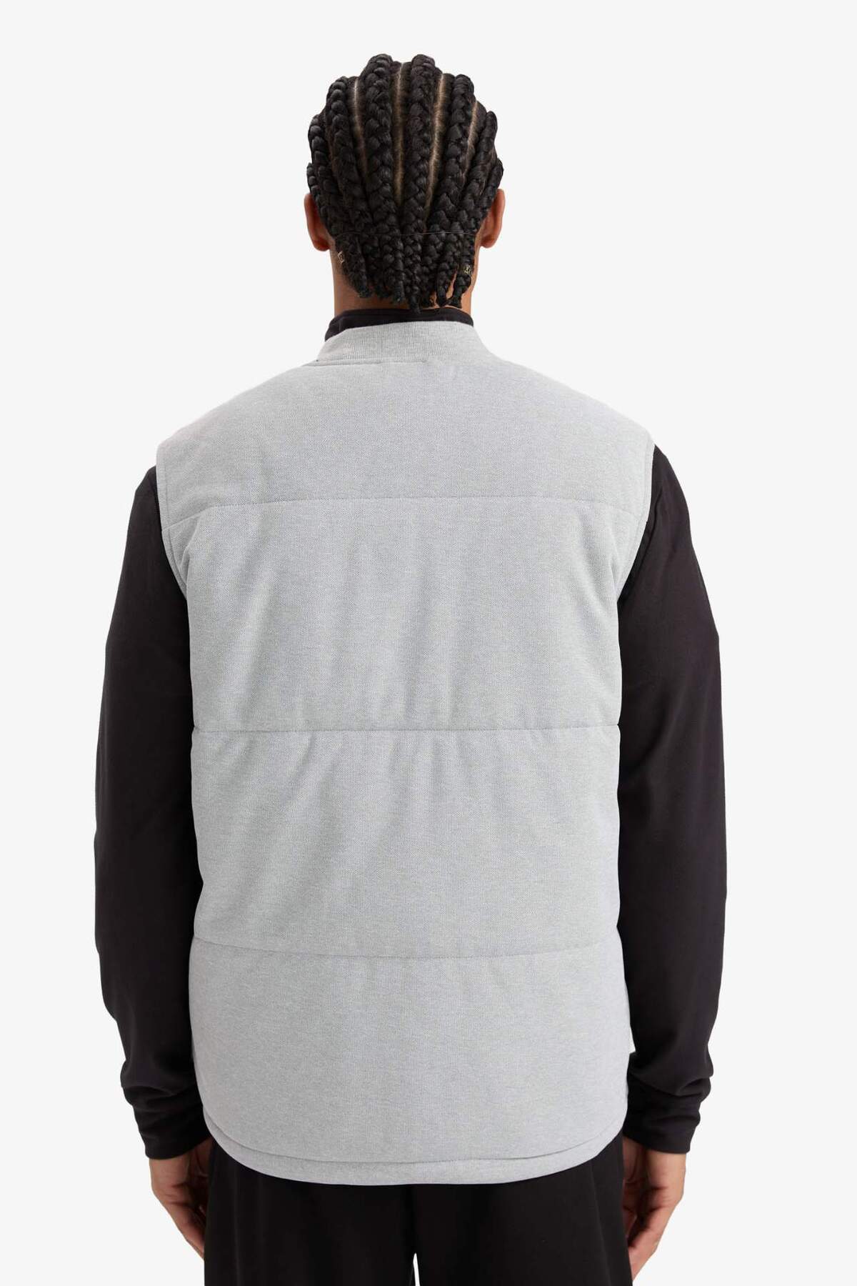 Defacto  Regular Fit Dik Yaka Fermuarlı Cepli Mevsimlik Yelek E8777AX25AU - Görsel 7