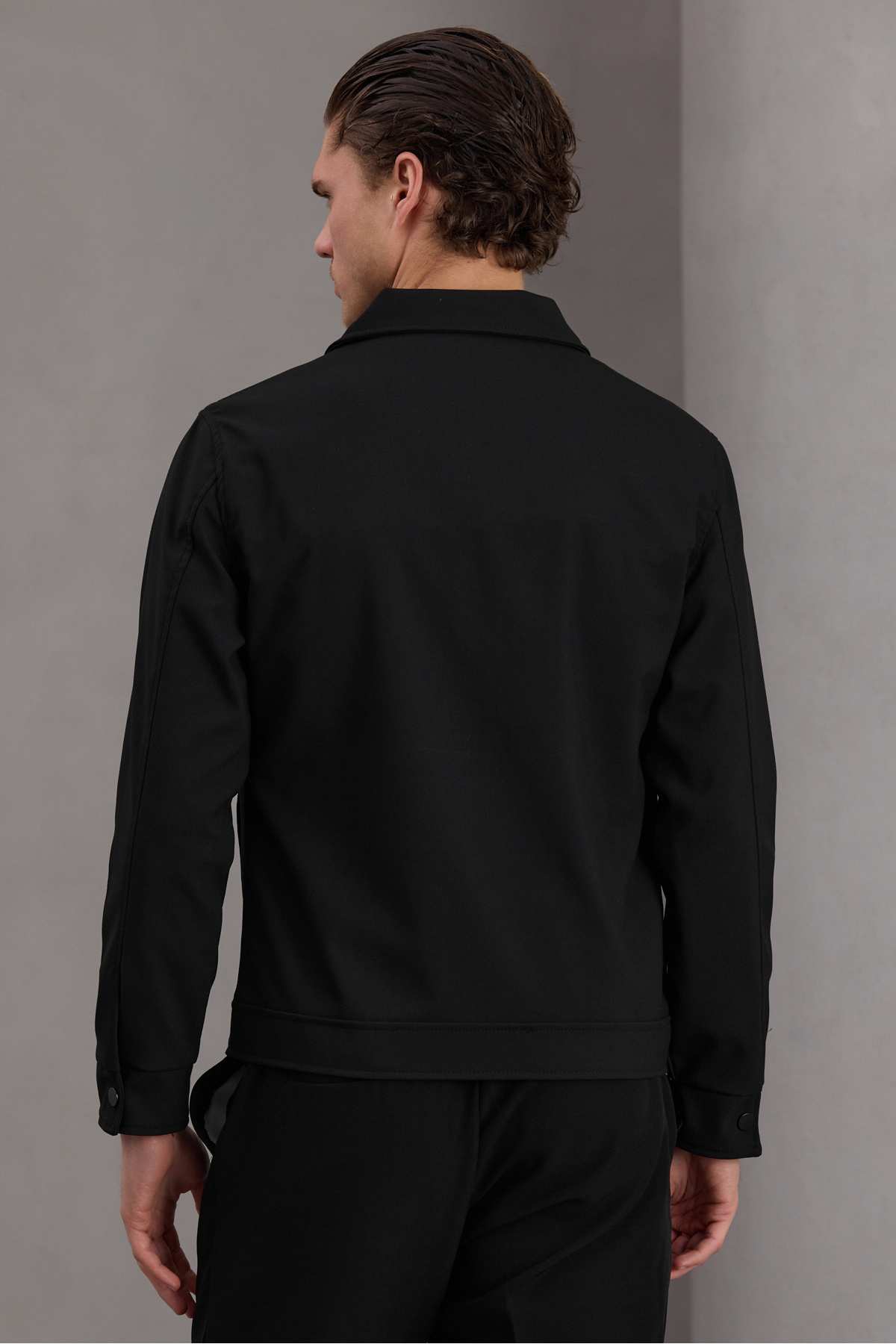 Bossago  Erkek Siyah Klasik Yaka Astarlı Casual Mevsimlik Ceket - Görsel 6