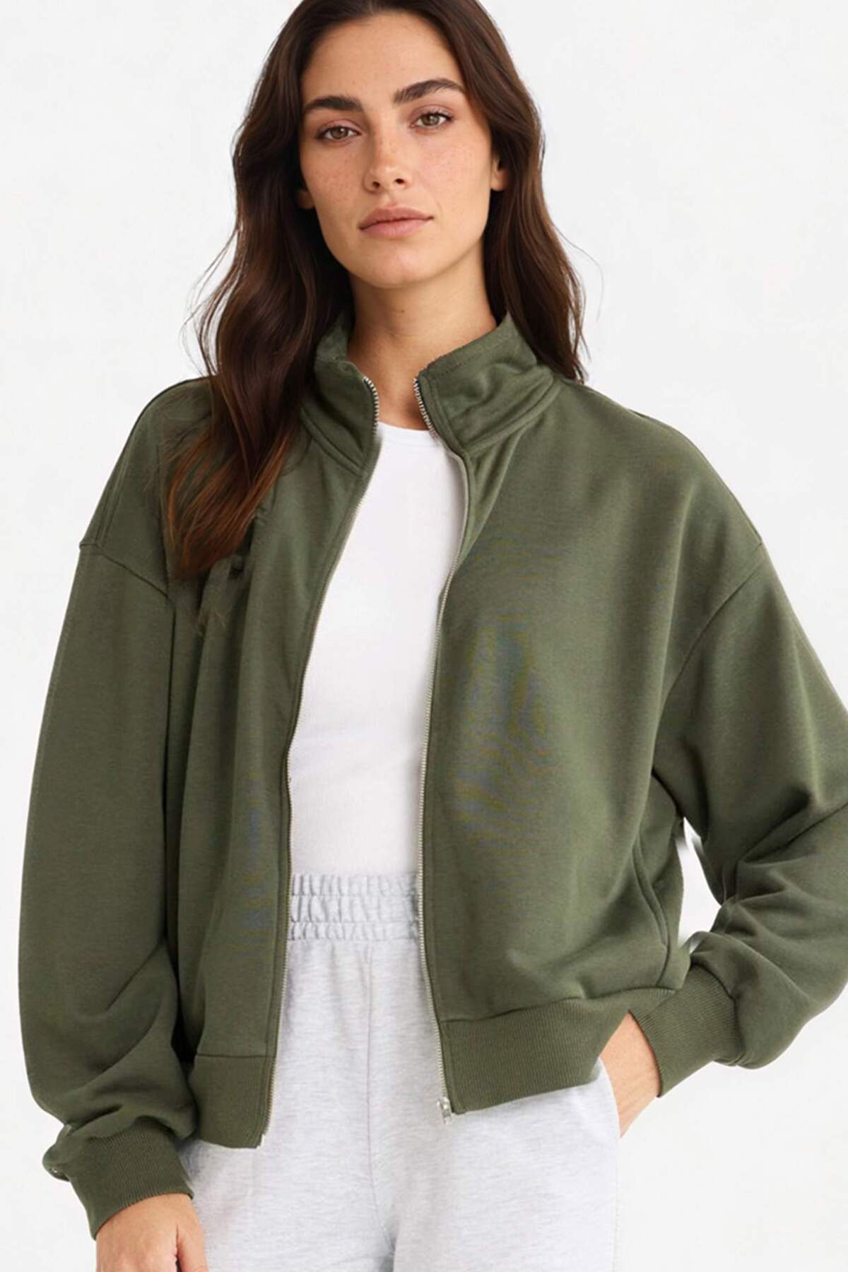 Defacto  Basıc Fermuarlı Hırka F7107AX25AU