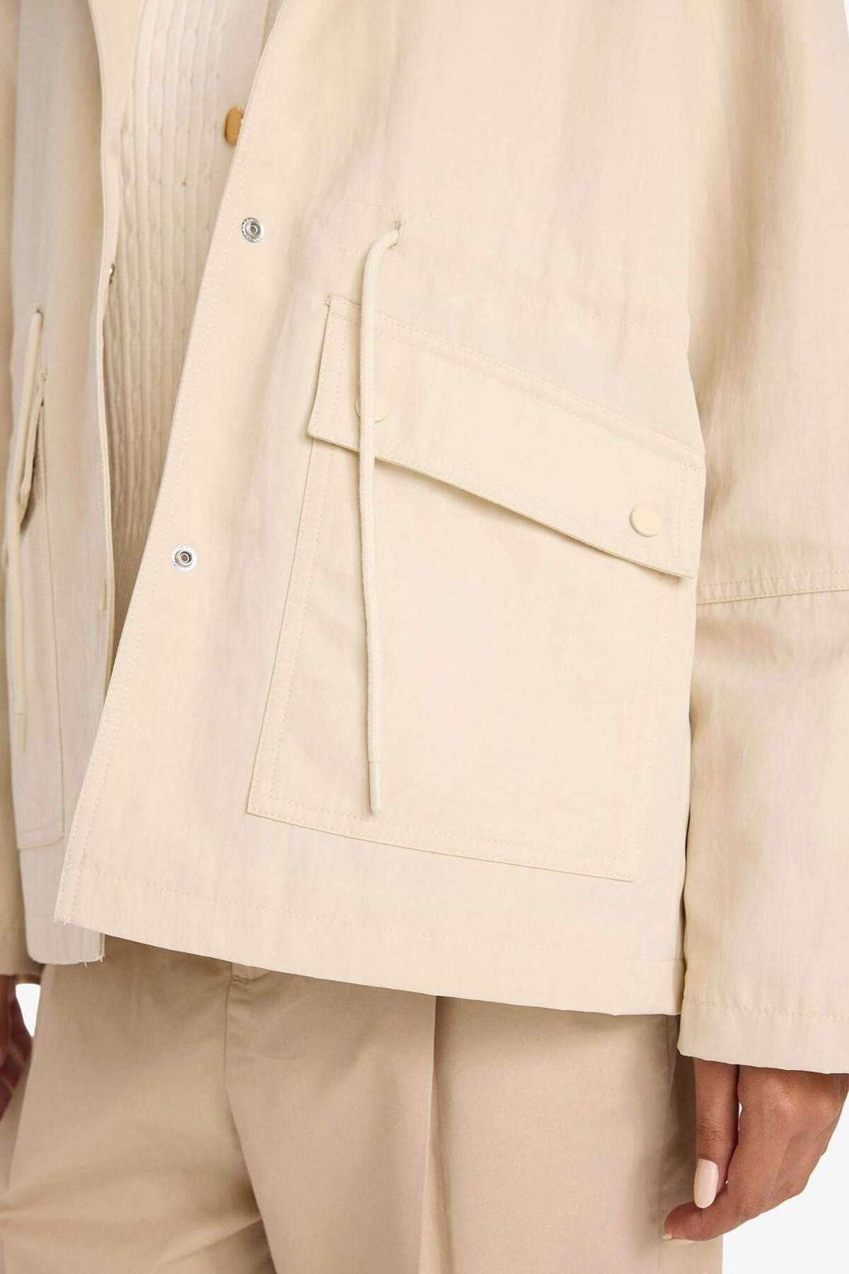 Defacto  Su İtici Kapüşonlu Çıtçıtlı Cepli Yağmurluk E8563AX25AU - Görsel 3