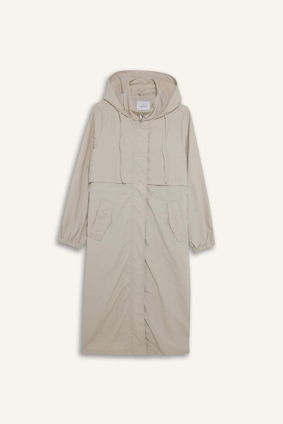 Defacto  Su İtici Kapüşonlu Fermuarlı Uzun Yağmurluk E8554AX25AU - Görsel 6
