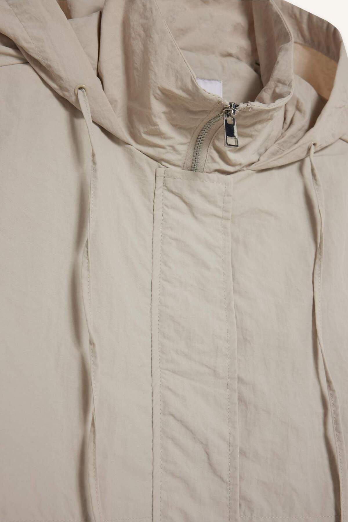 Defacto  Su İtici Kapüşonlu Fermuarlı Uzun Yağmurluk E8554AX25AU - Görsel 7