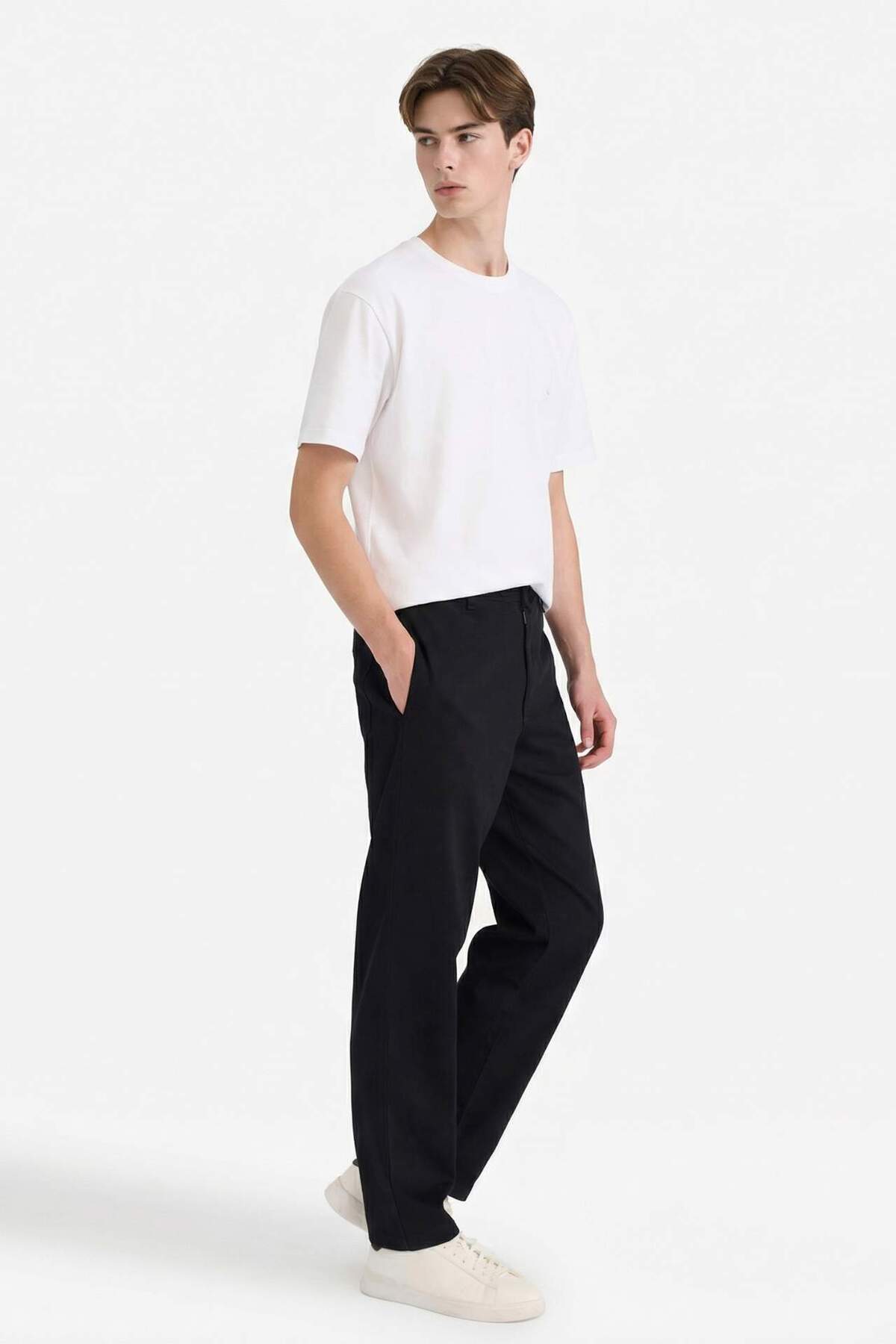 Beli Bağcıklı Wide Leg Pantolon F6131AX25AU — مشکی — تصویر 2 از 6
