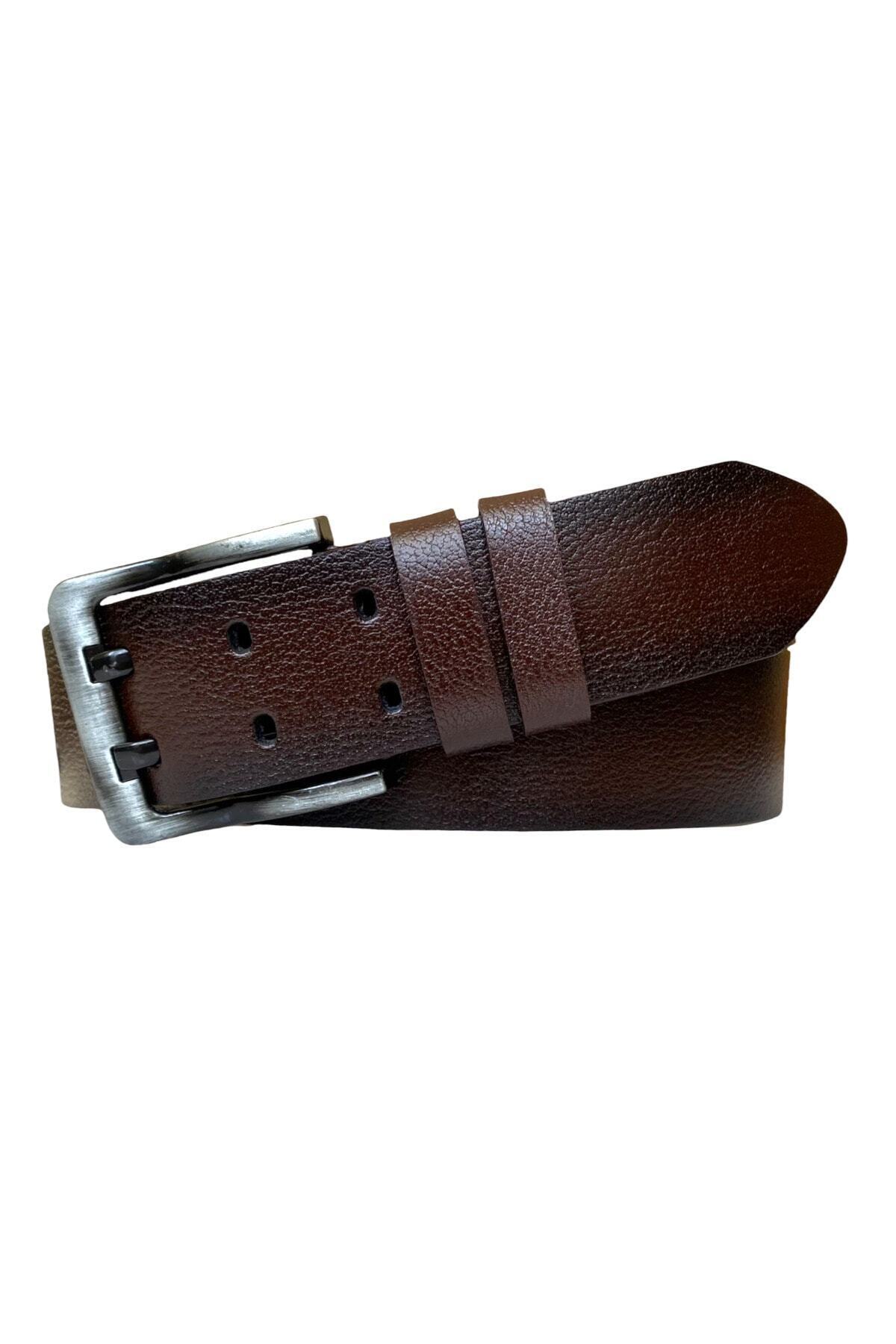 100% Genuine Leather, Double-Language Dark Brown 4.5 Cm One-Piece Jeans, Sports Belt= min-110