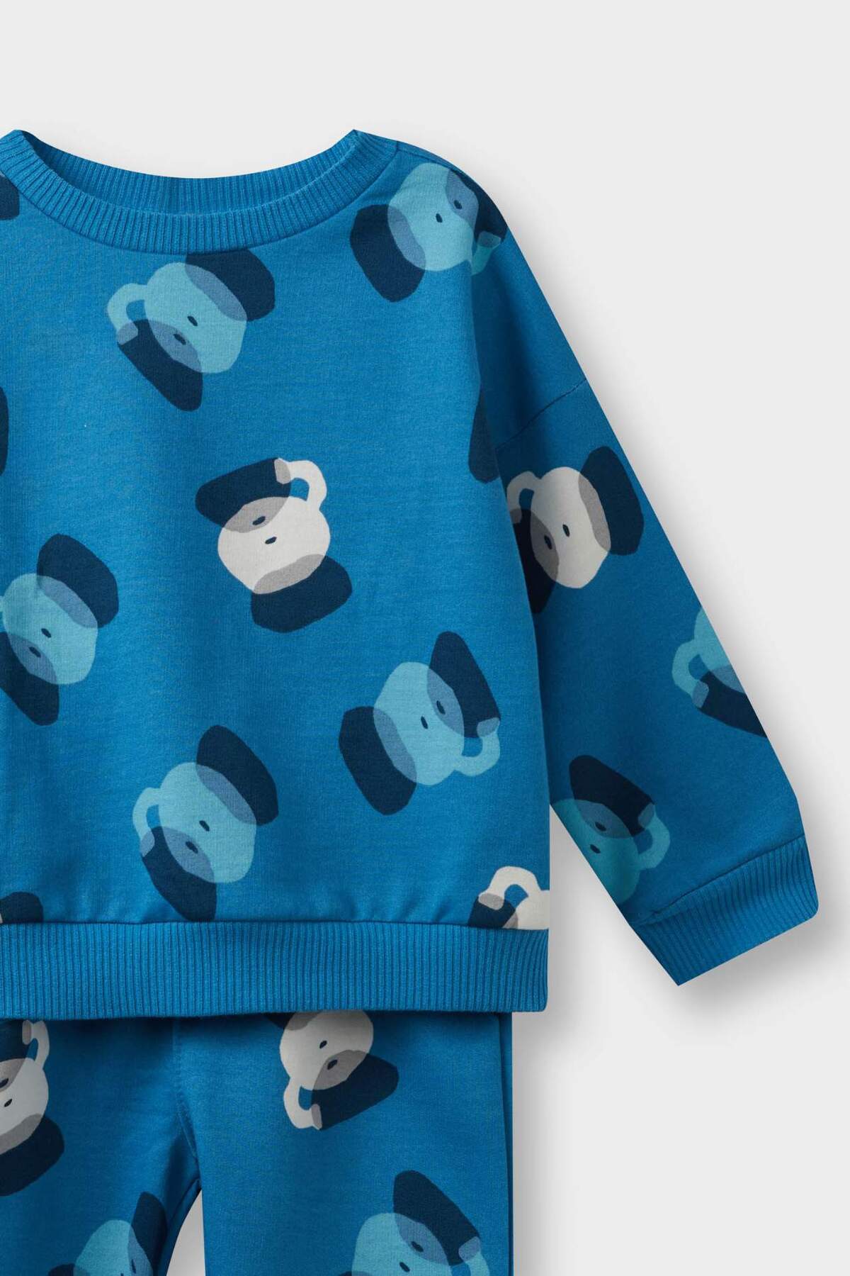 Defacto Erkek Bebek 2'li Takım Desenli Sweatshirt Eşofman Altı F0214A525WN fotoğrafı 3 (önizleme)