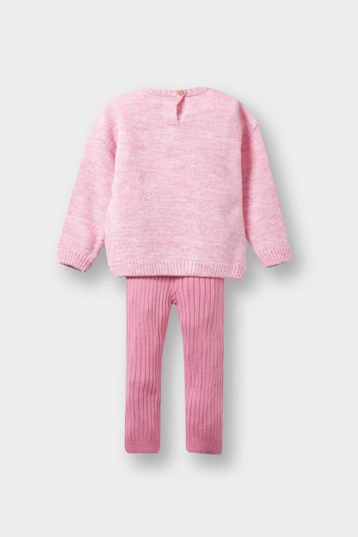 Defacto 2'li Takım Çiçekli Kazak Tayt Kız Bebek F3803A525AU fotoğrafı 4 (önizleme)