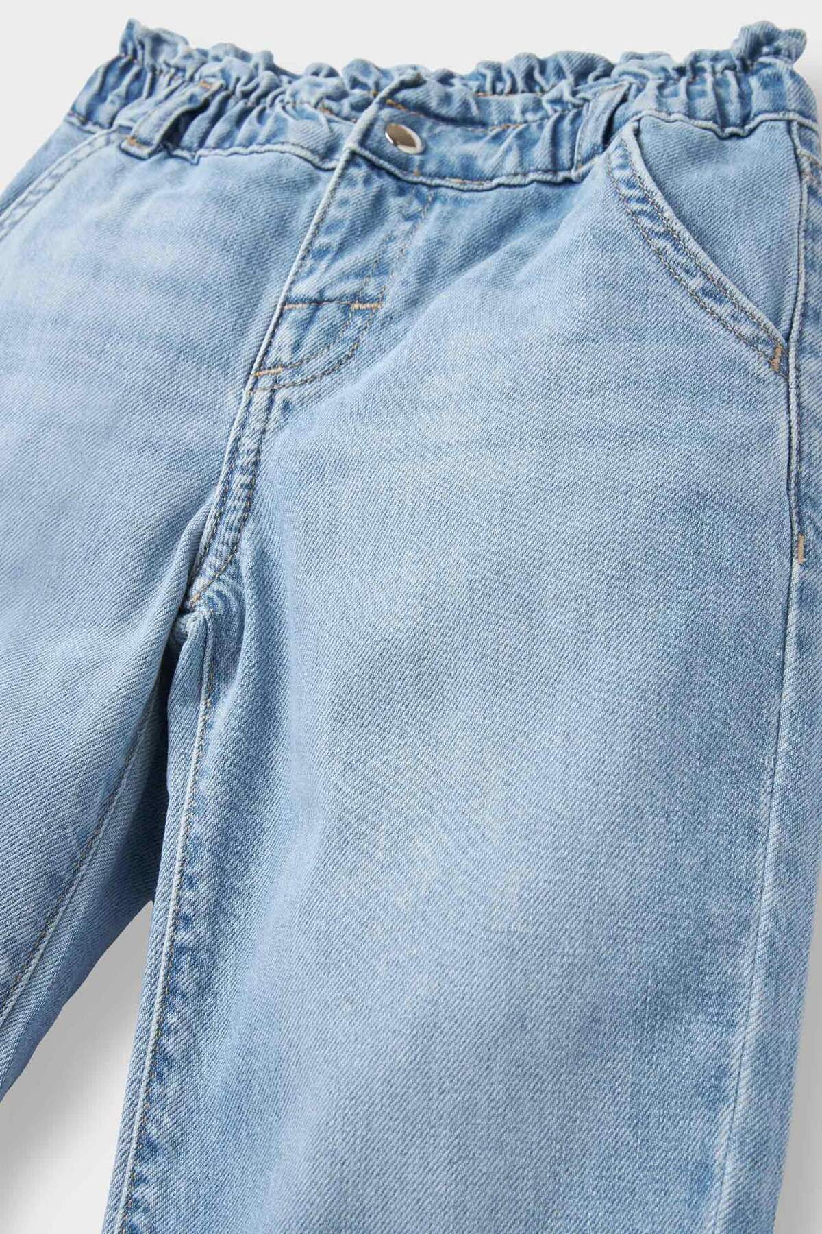 Defacto Okul Wide Leg Açık Mavi Kız Bebek Jean Pantolon F1829A5/BE394 fotoğrafı 2 (önizleme)