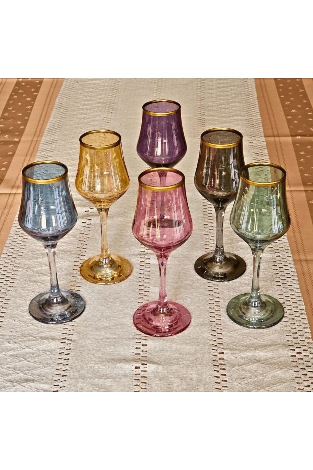 Colorful Coffee Side Glass Water Glass Dowry Set for 6 People, Gift Set