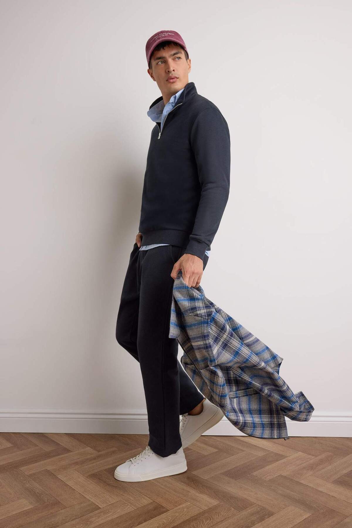 Defacto  Regular Fit Beli Bağcıklı Cepli Düz Paça Kalın Eşofman Altı D7836AX25AU - Görsel 2