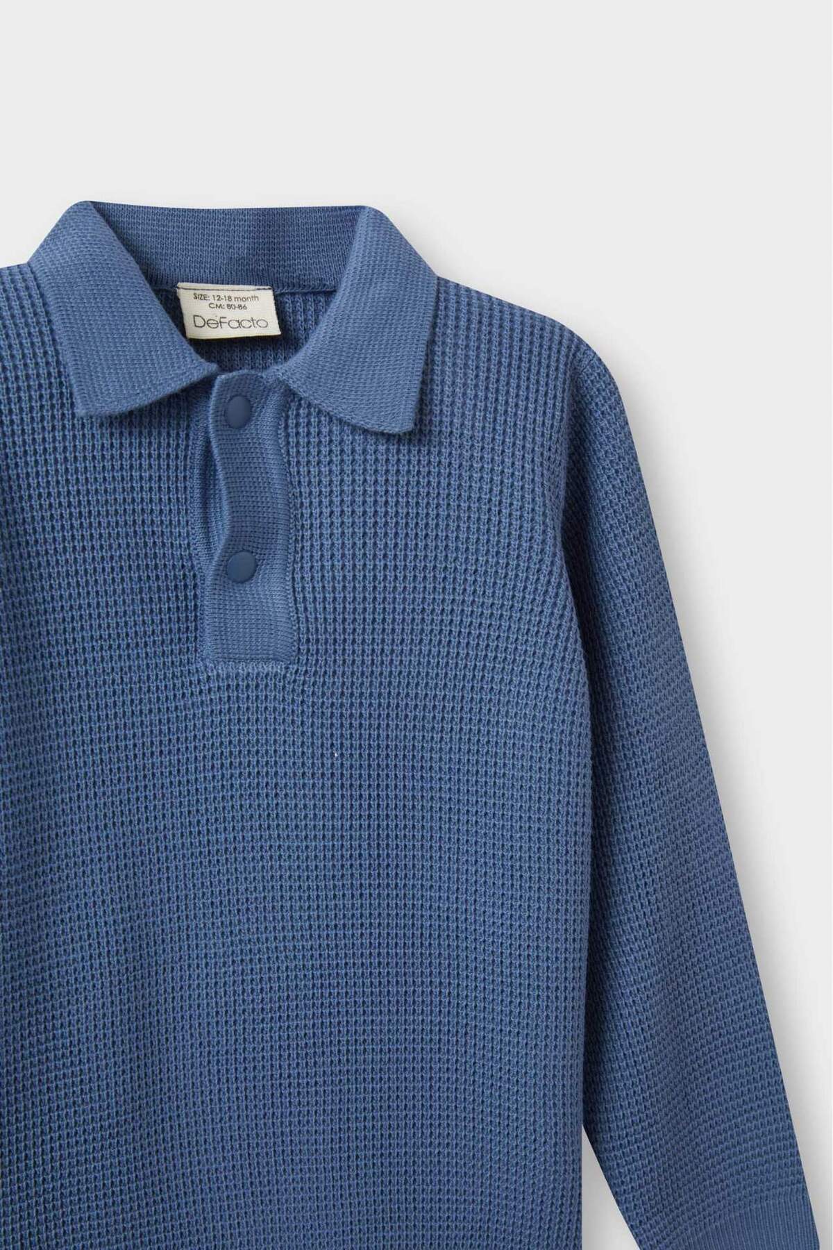 Defacto Polo Yaka Triko Kazak Erkek Bebek F2441A525WN fotoğrafı 2 (önizleme)