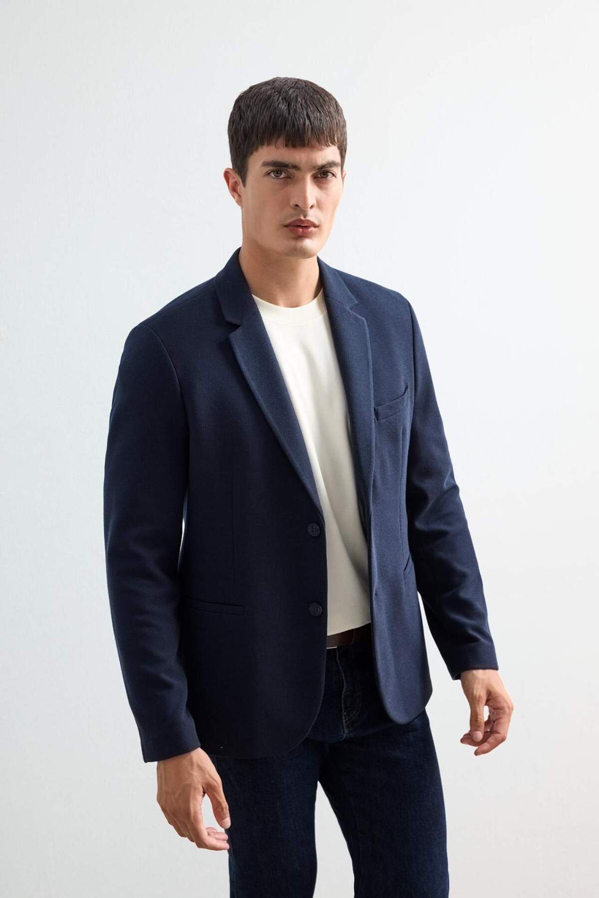 Defacto  Modern Fit Düğmeli Cepli Blazer Ceket F2347AX25AU - Görsel 2