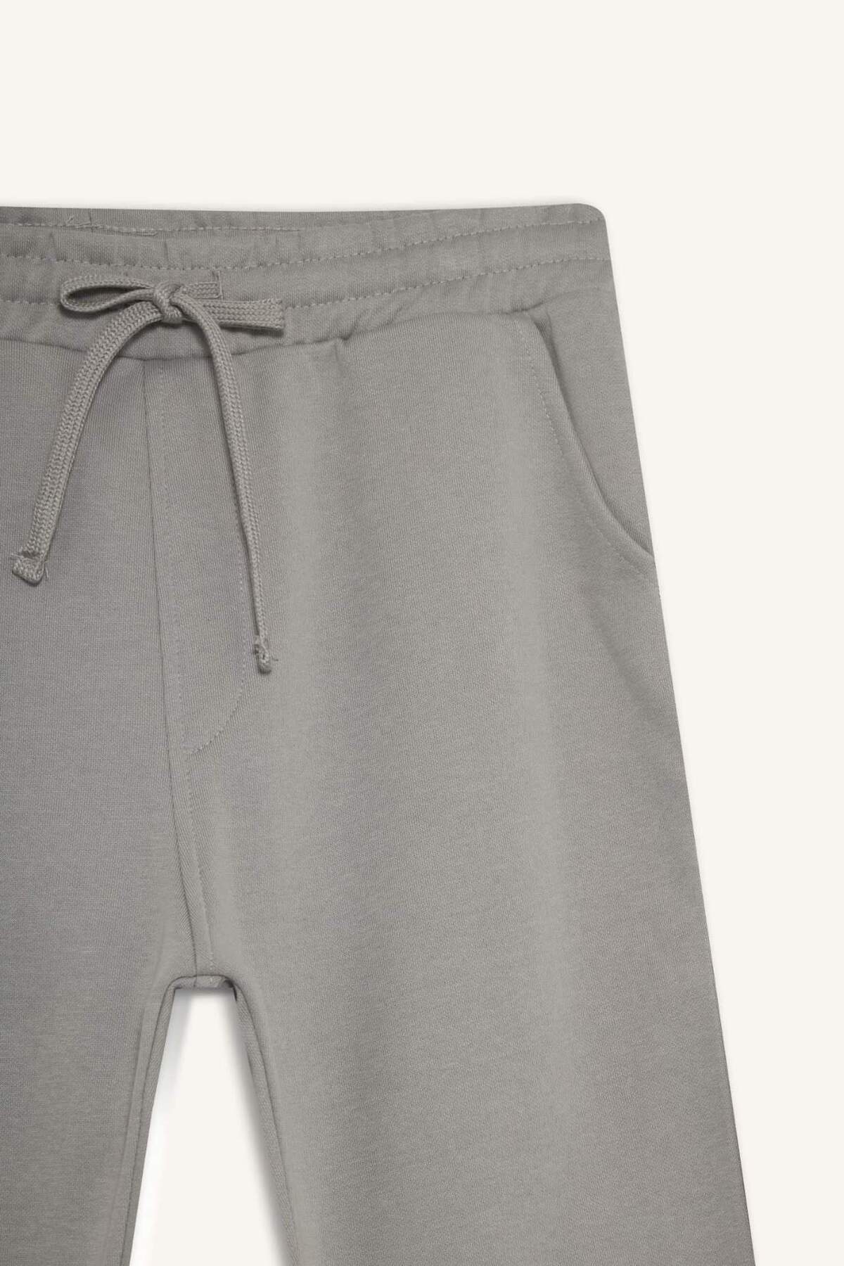 DeFacto Regular Fit Beli Bağcıklı Cepli Düz Paça Kalın Eşofman Altı D7836AX25AU görsel 7