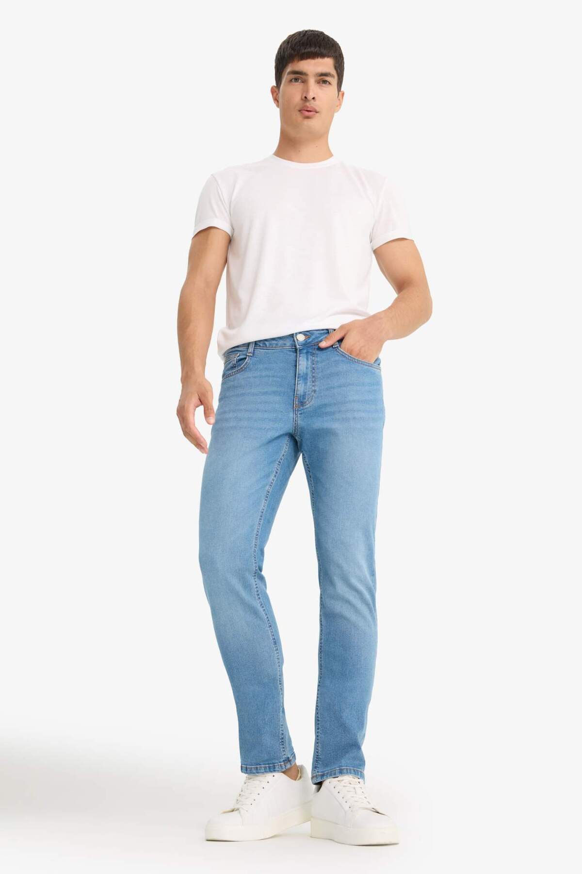 Defacto  Carlo Skinny Fit Ekstra Dar Kalıp Normal Bel Ekstra Dar Paça Jean Pantolon F2889AX25AU - Görsel 2
