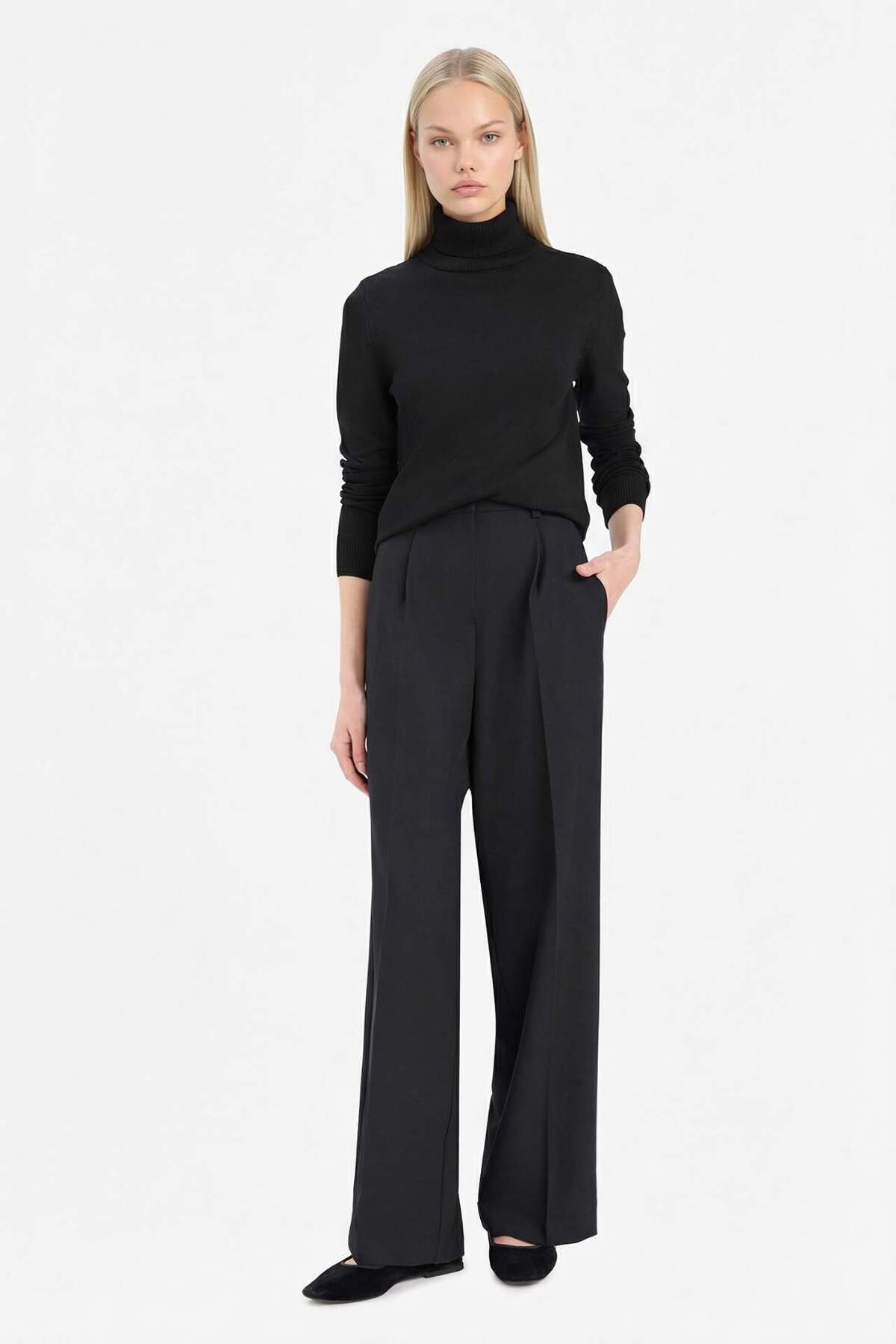 Defacto  Regular Fit Yarım Balıkçı Yaka Triko Kazak E8498AX25WN - Görsel 2