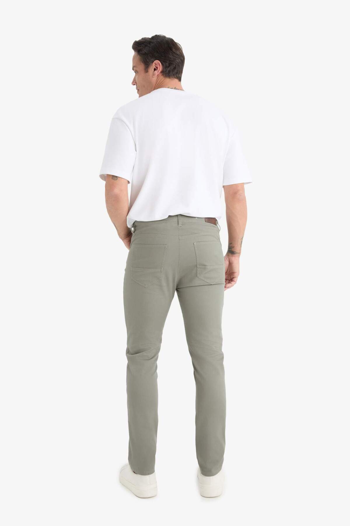 Slim Fit Dar Kesim Dar Paça Cepli Dokulu Pantolon E7959AX25AU — خاکستری — تصویر 6 از 6