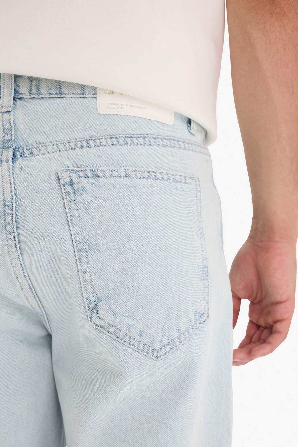 Defacto  %100 Pamuk 90s Slim Fit Dar Paça Jean Yıkamalı Pantolon F5667AX25AU - Görsel 6