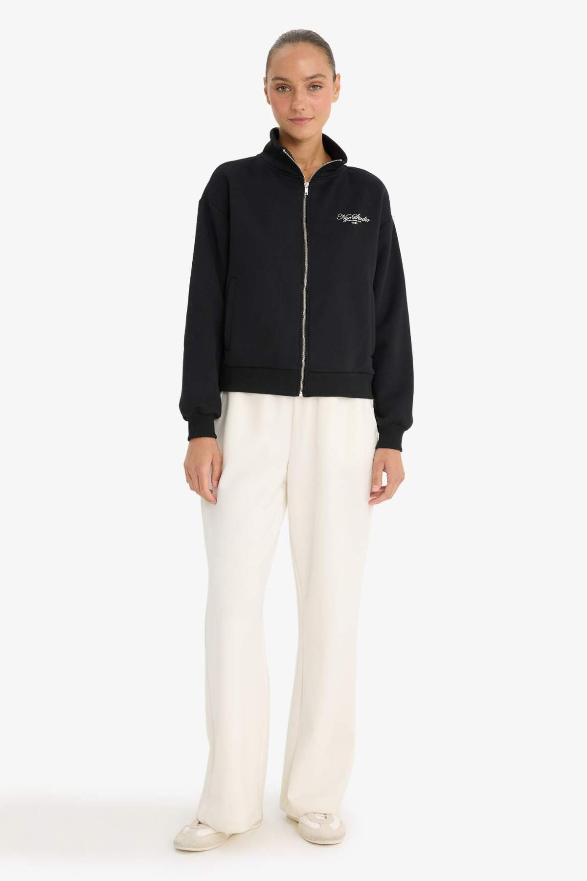 Defacto  Relax Fit Kolej Yaka Baskılı Bomber Hırka F0310AX25AU - Görsel 2