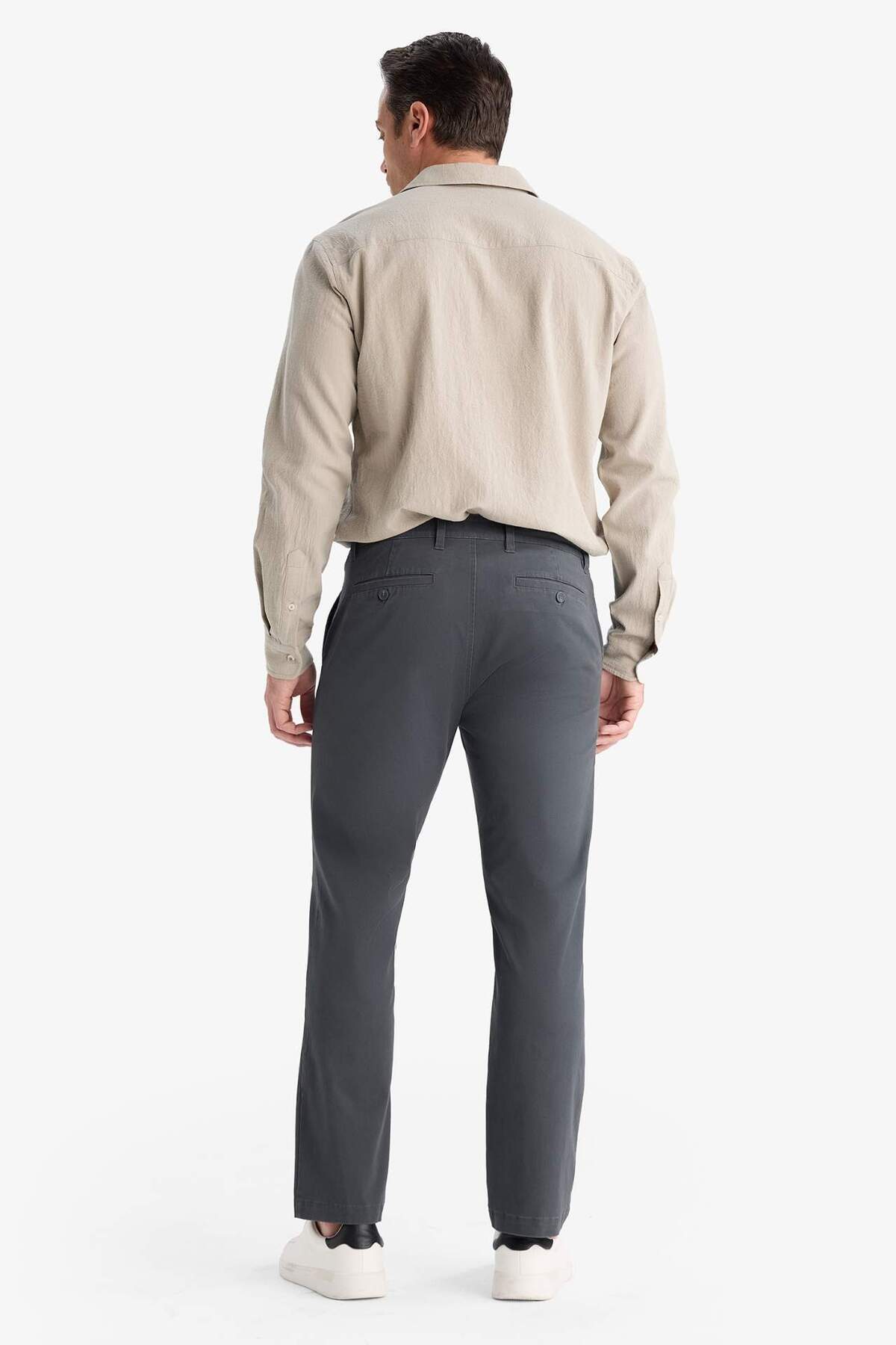 Defacto  Regular Fit Normal Kesim Cepli Düz Paça Chino Pantolon D7349AX25AU - Görsel 7