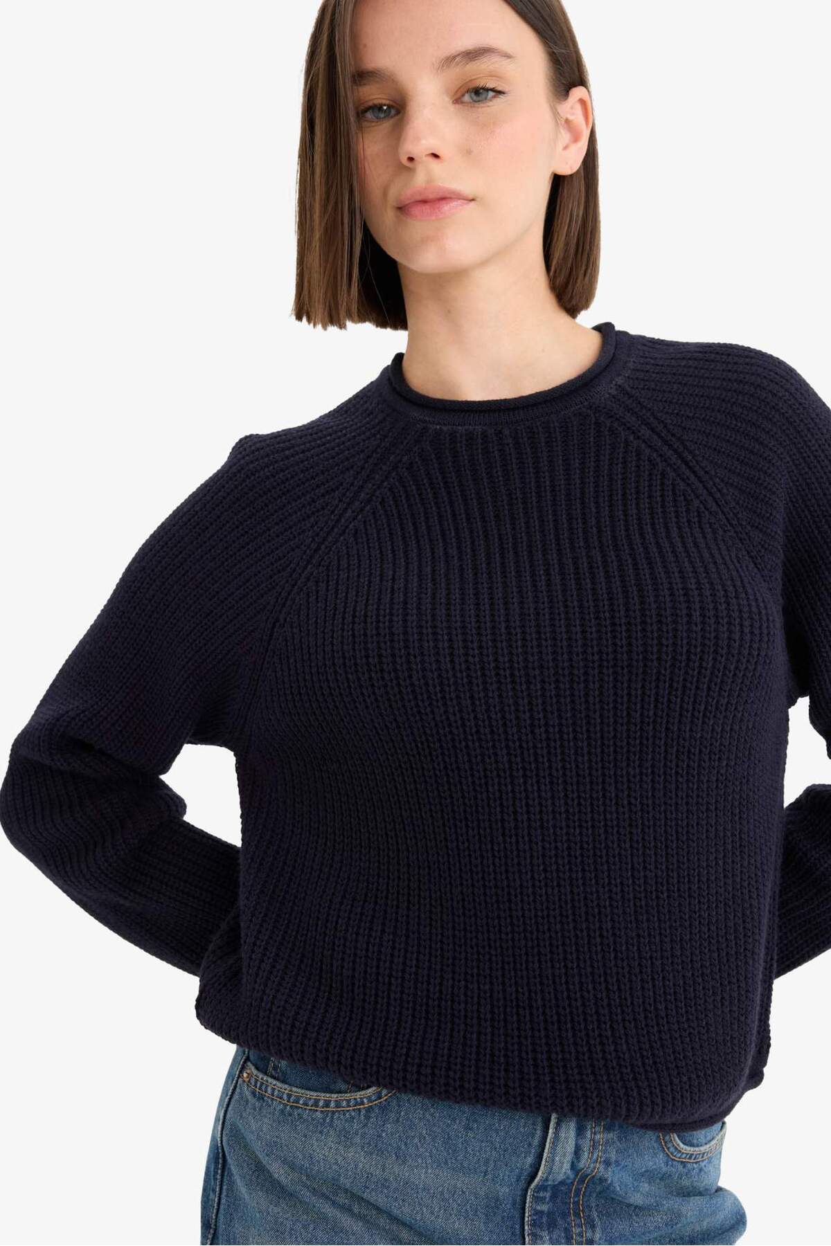 Defacto  Regular Fit Bisiklet Yaka Triko Kazak L2567AZ25WN