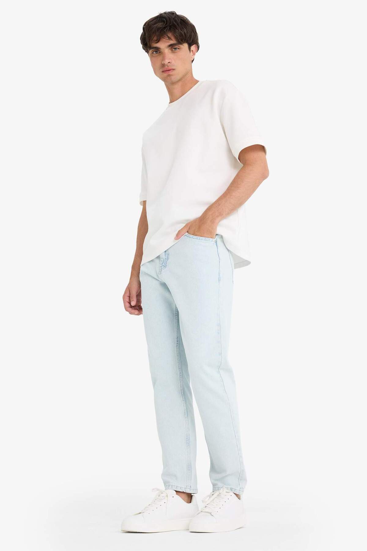 Defacto  %100 Pamuk 90s Slim Fit Dar Paça Jean Yıkamalı Pantolon F5667AX25AU