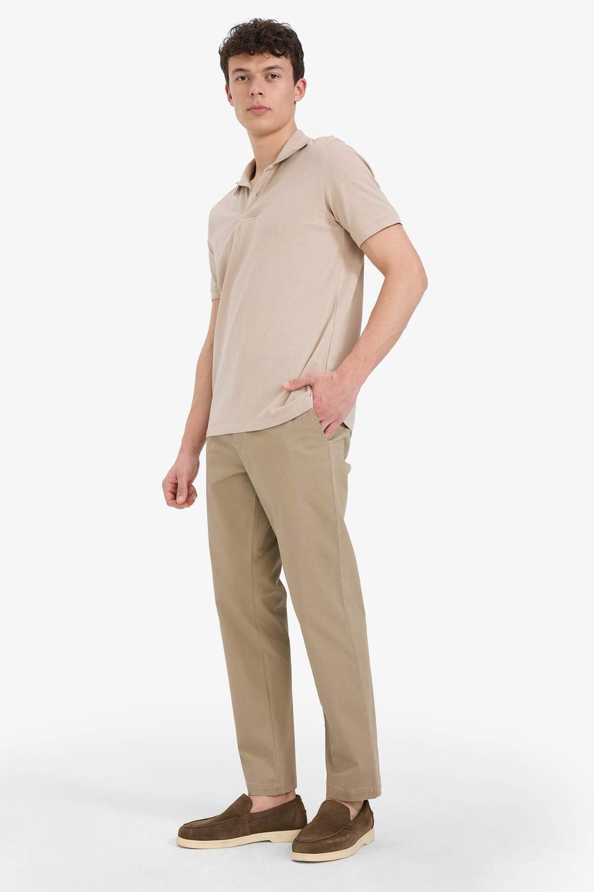 Defacto Regular Fit Regular Cut Pocketed Straight Leg Chino Trousers D7349Ax25Au