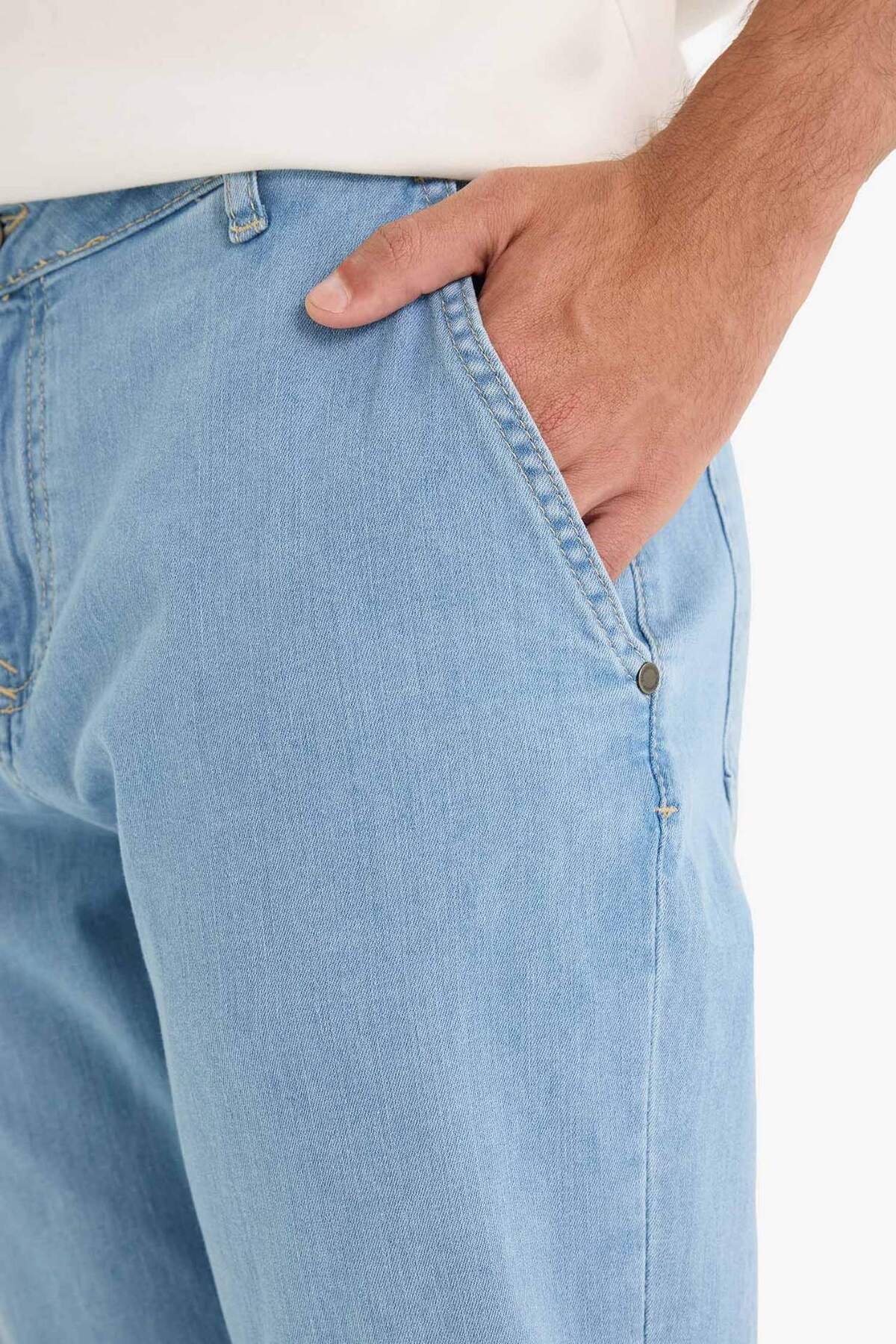 Defacto  Sergio Regular Fit Normal Bel Boru Paça Jean Pantolon F5646AX25AU - Görsel 5