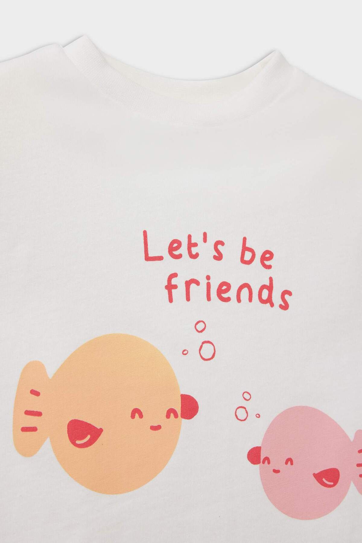 Defacto Bisiklet Yaka Baskılı Penye 2'li Kısa Kollu Tişört Kız Bebek Yenidoğan E8246A525SM fotoğrafı 4 (önizleme)