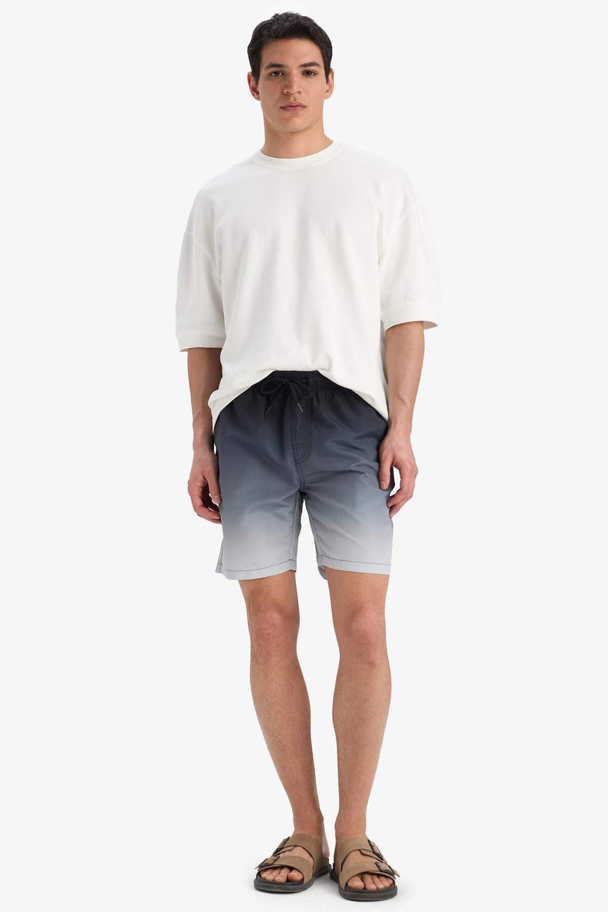 Defacto Regular Fit Gradient Printed Mesh Lined Above-Knee Swim Shorts Z6873Az25Hs