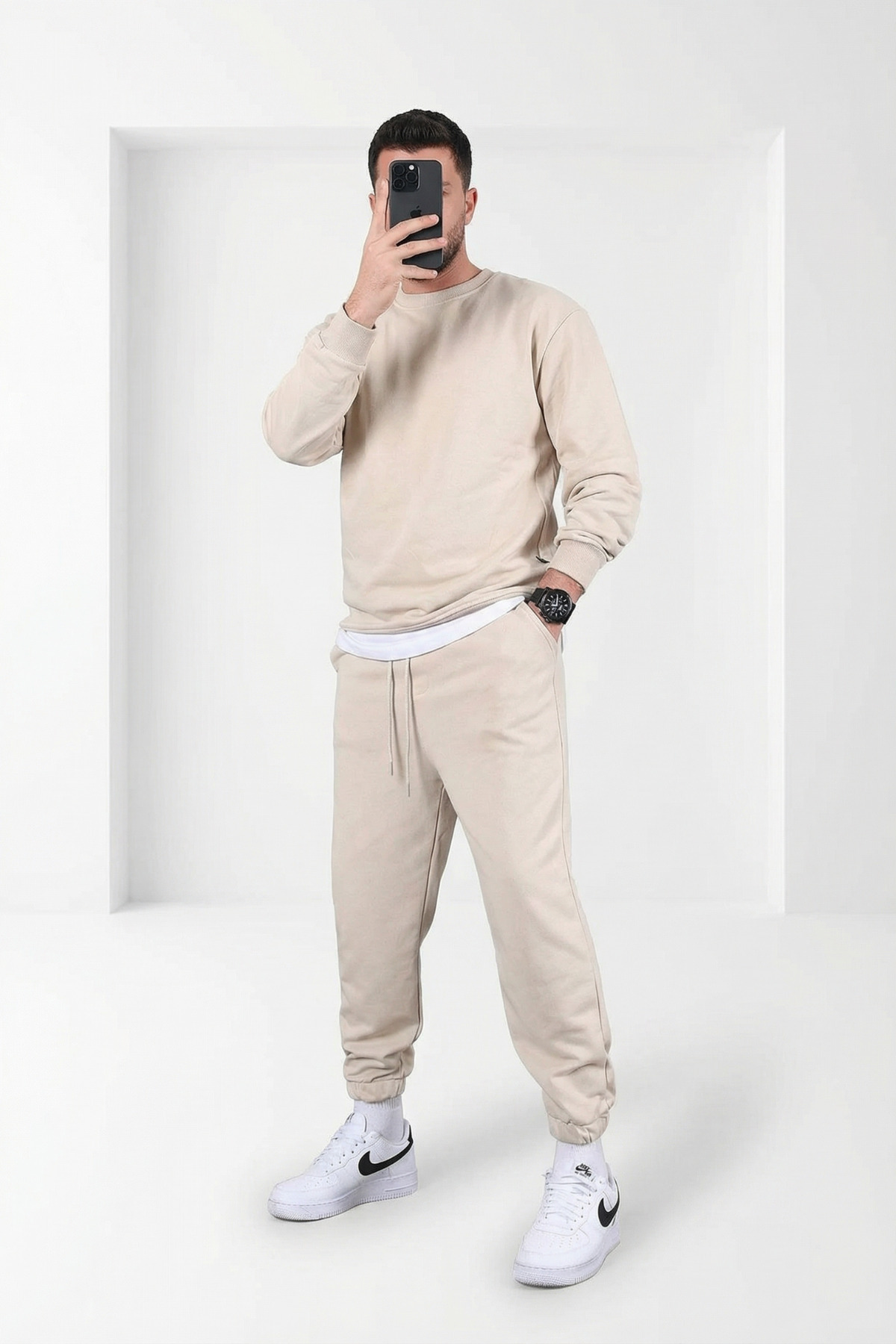 Men's Elastic Leg Three Thread Joggers