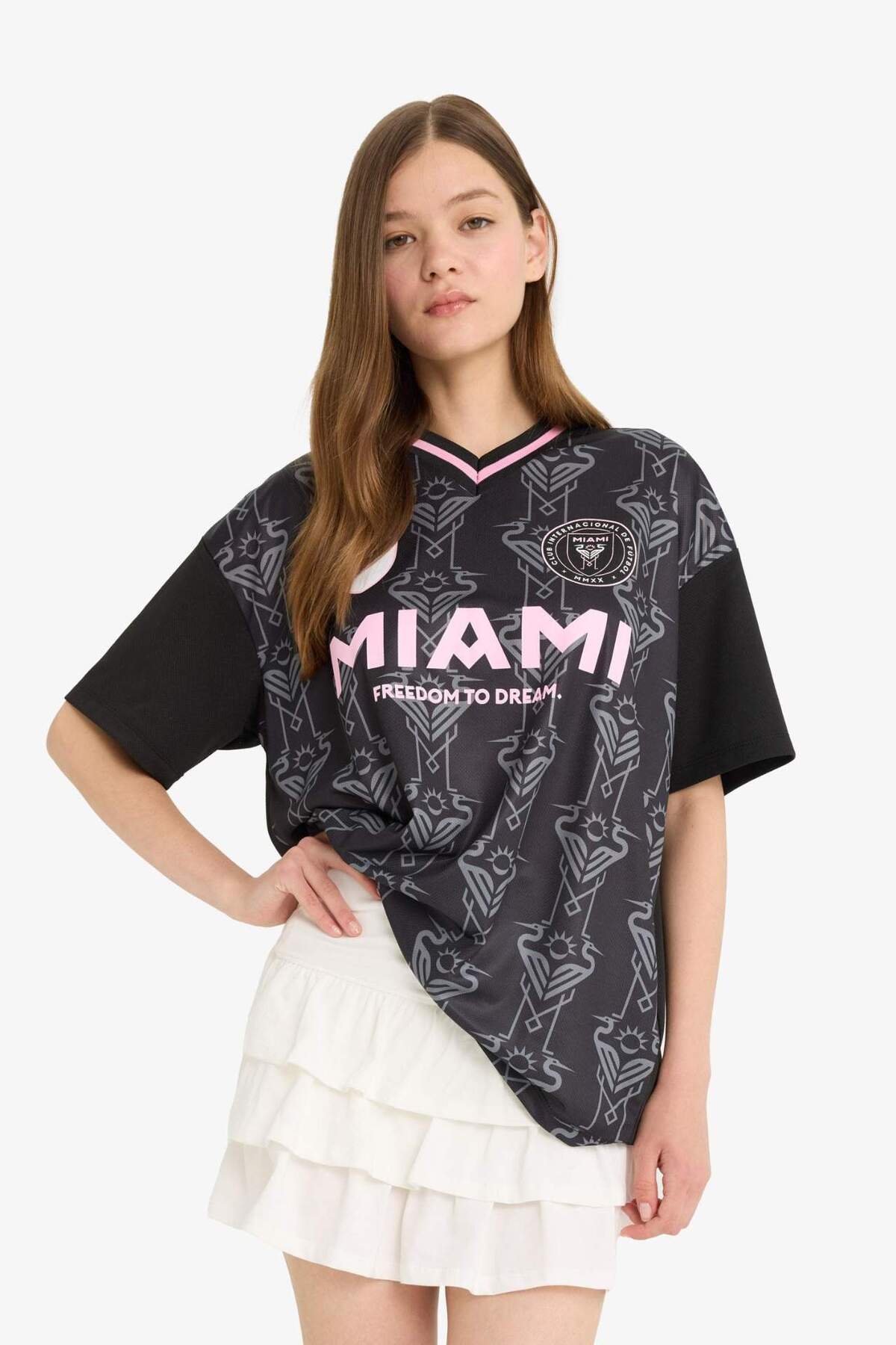 Defacto  Normal Bel Volanlı Penye Astar Beyaz Mini Etek F7179AX25SM - Görsel 2