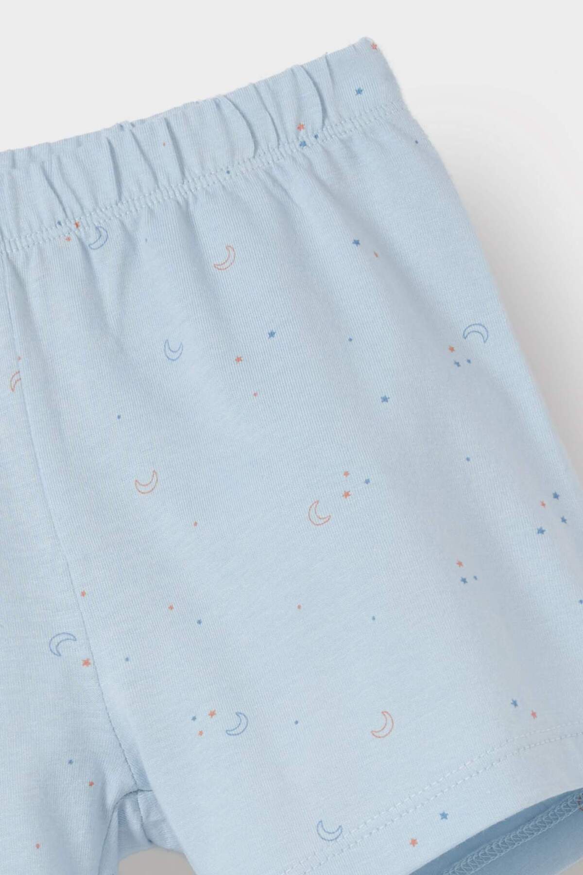 Defacto %100 Pamuklu Uzay Baskılı Beli Lastikli Pijama Takımı Erkek Bebek E4788A525HS fotoğrafı 5 (önizleme)