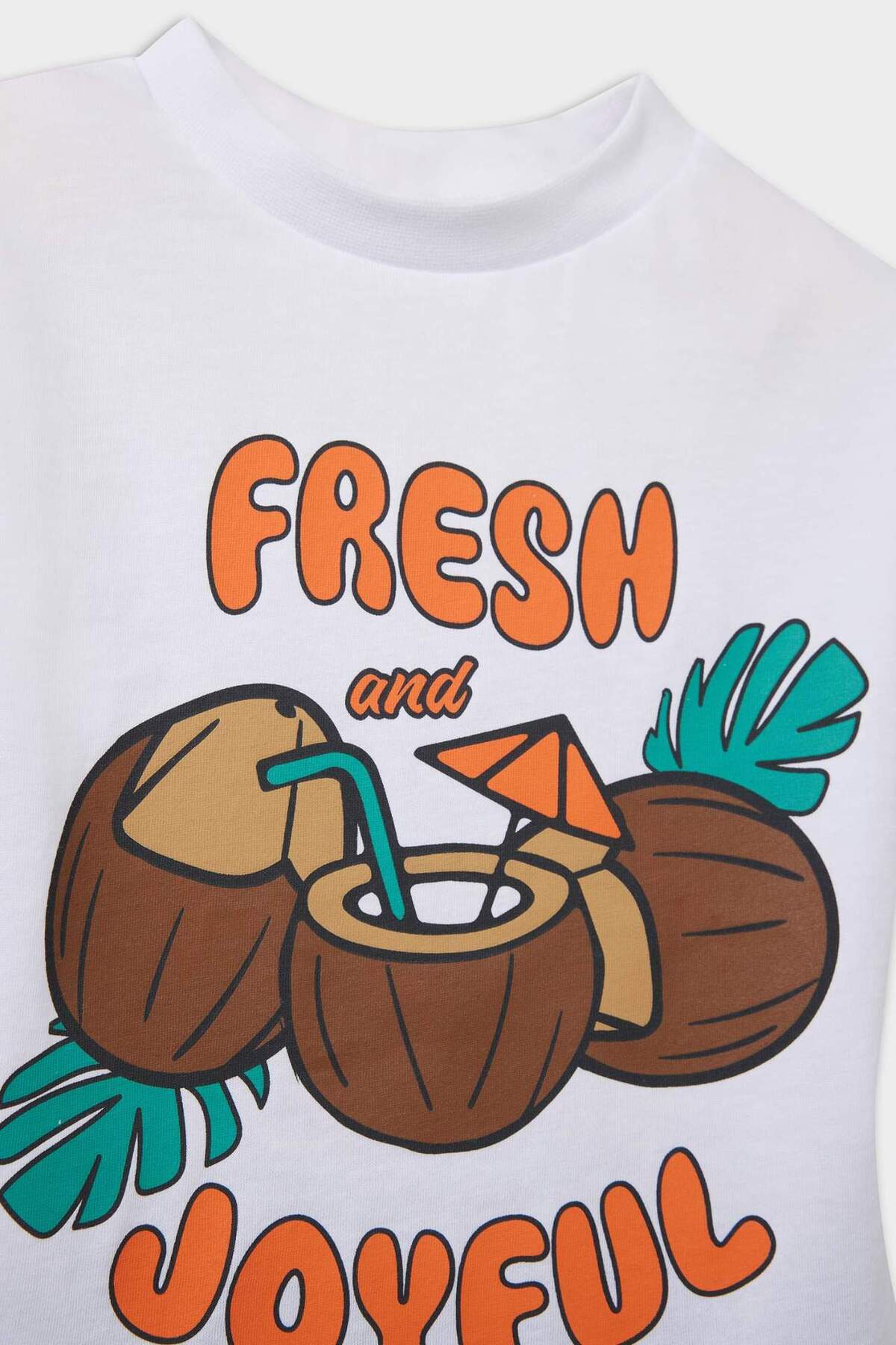 Defacto 2'li Takım Baskılı Kısa Kollu Tişört Beli Lastikli Şort Erkek Bebek E6834A525SM fotoğrafı 3 (önizleme)