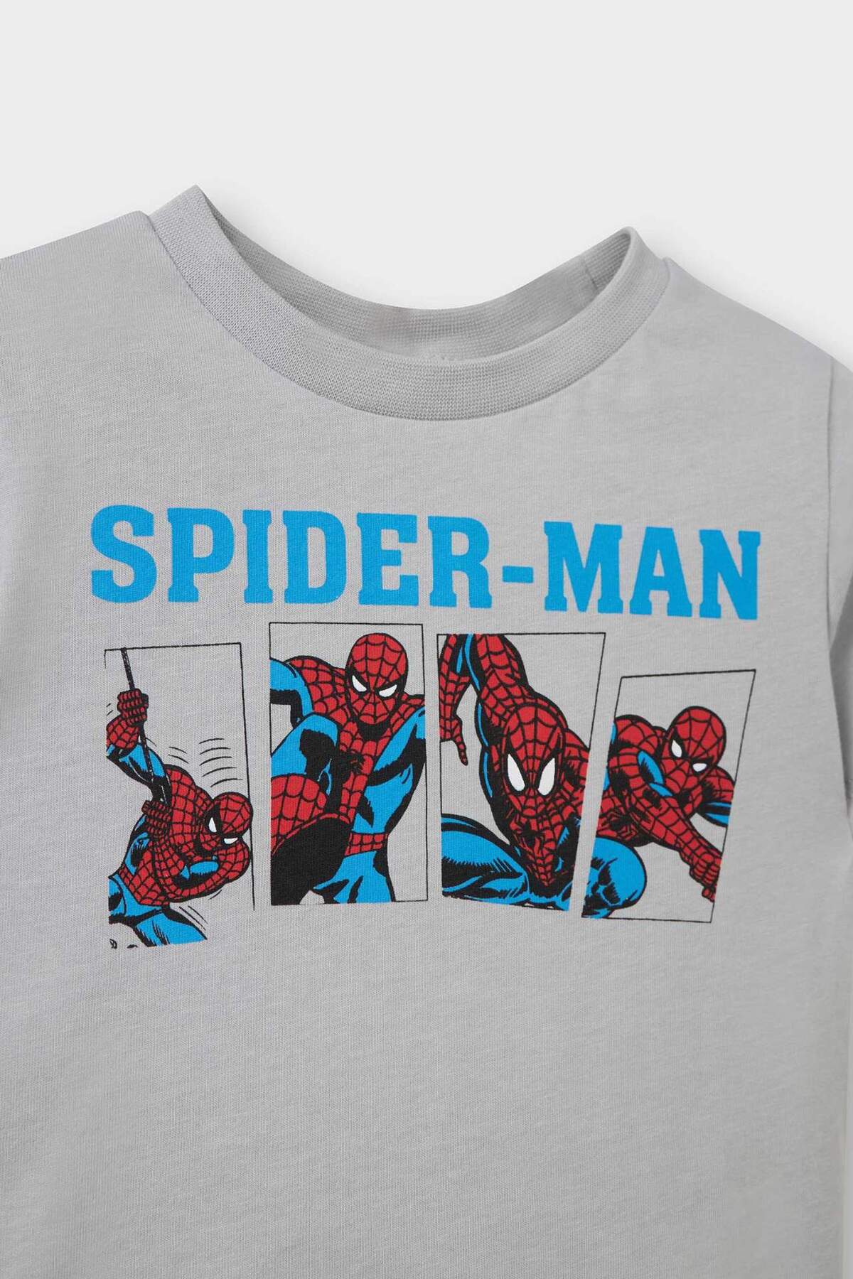 Defacto %100 Pamuklu Marvel Comıcs Beli Lastikli Pijama Takımı Erkek Bebek E4782A525HS fotoğrafı 3 (önizleme)