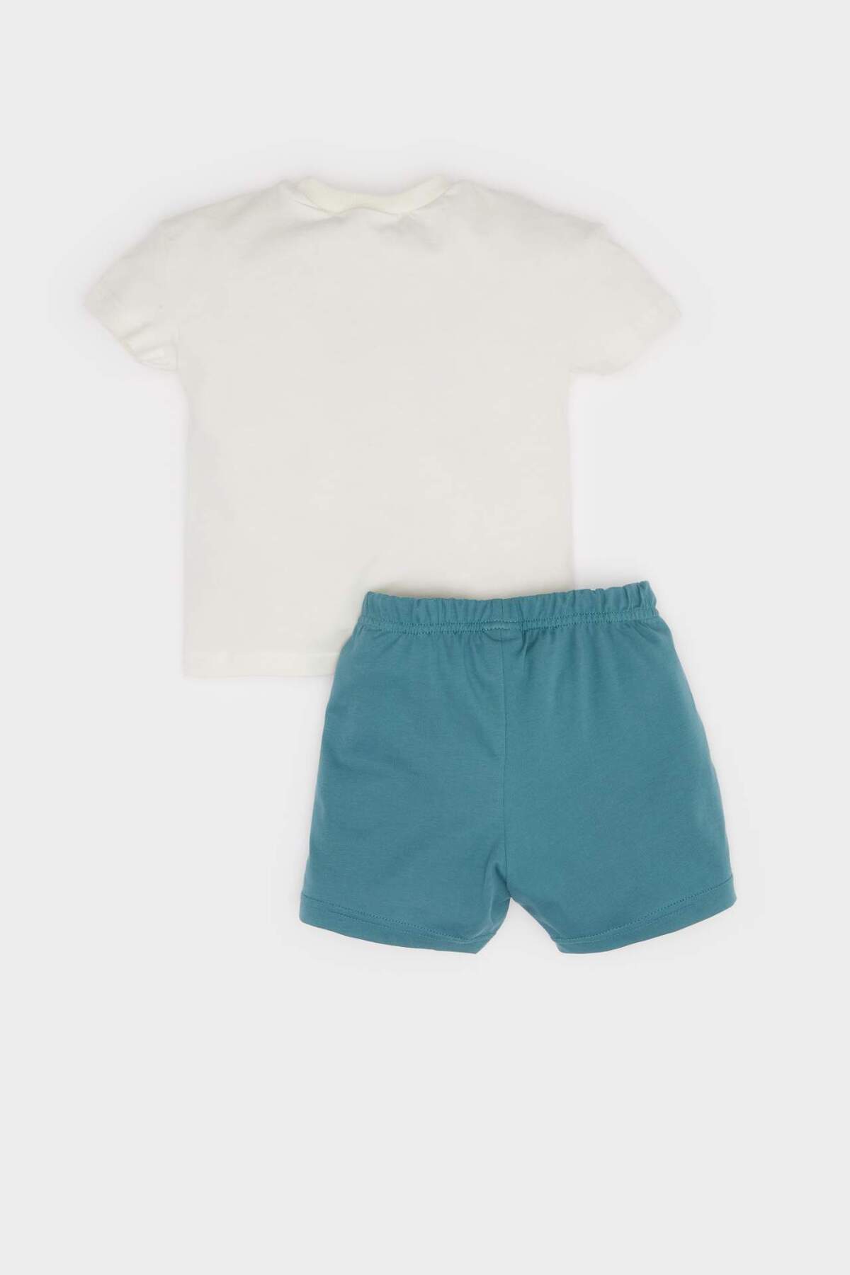 Defacto 2li Takım Dinozor Baskılı Kısa Kollu Tişört Beli Lastikli Şort Erkek Bebek E2798A525SM fotoğrafı 4 (önizleme)