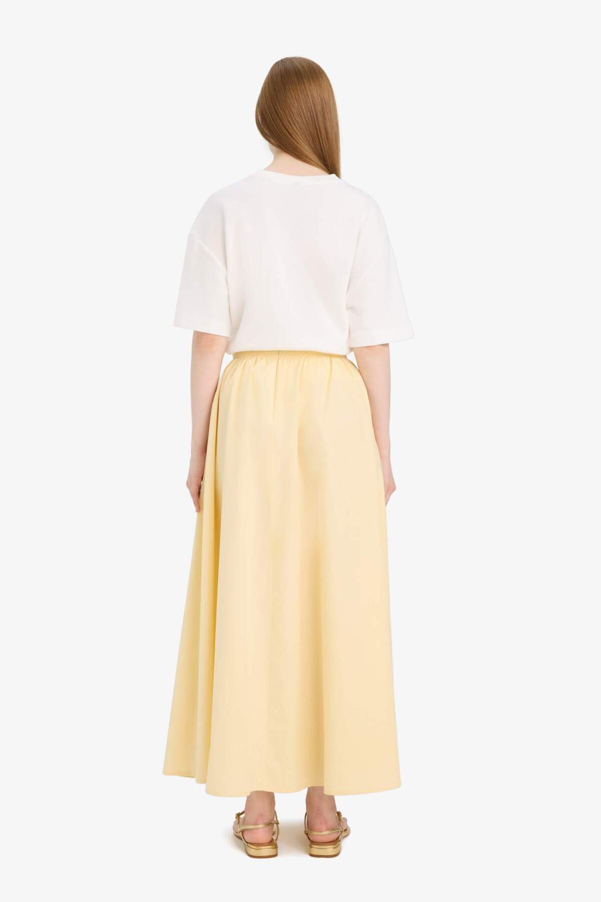 Defacto  A Kesim Cepli Poplin Maxi Etek E4369AX25SP - Görsel 5