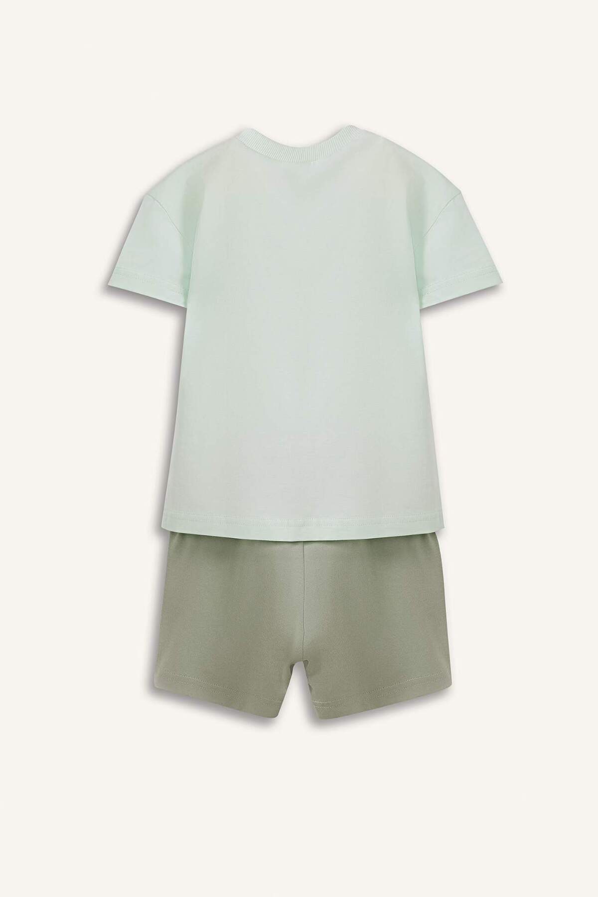 Defacto 2'li Takım Baskılı Kısa Kollu Tişört Beli Lastikli Şort Erkek Bebek E2801A525SM fotoğrafı 5 (önizleme)