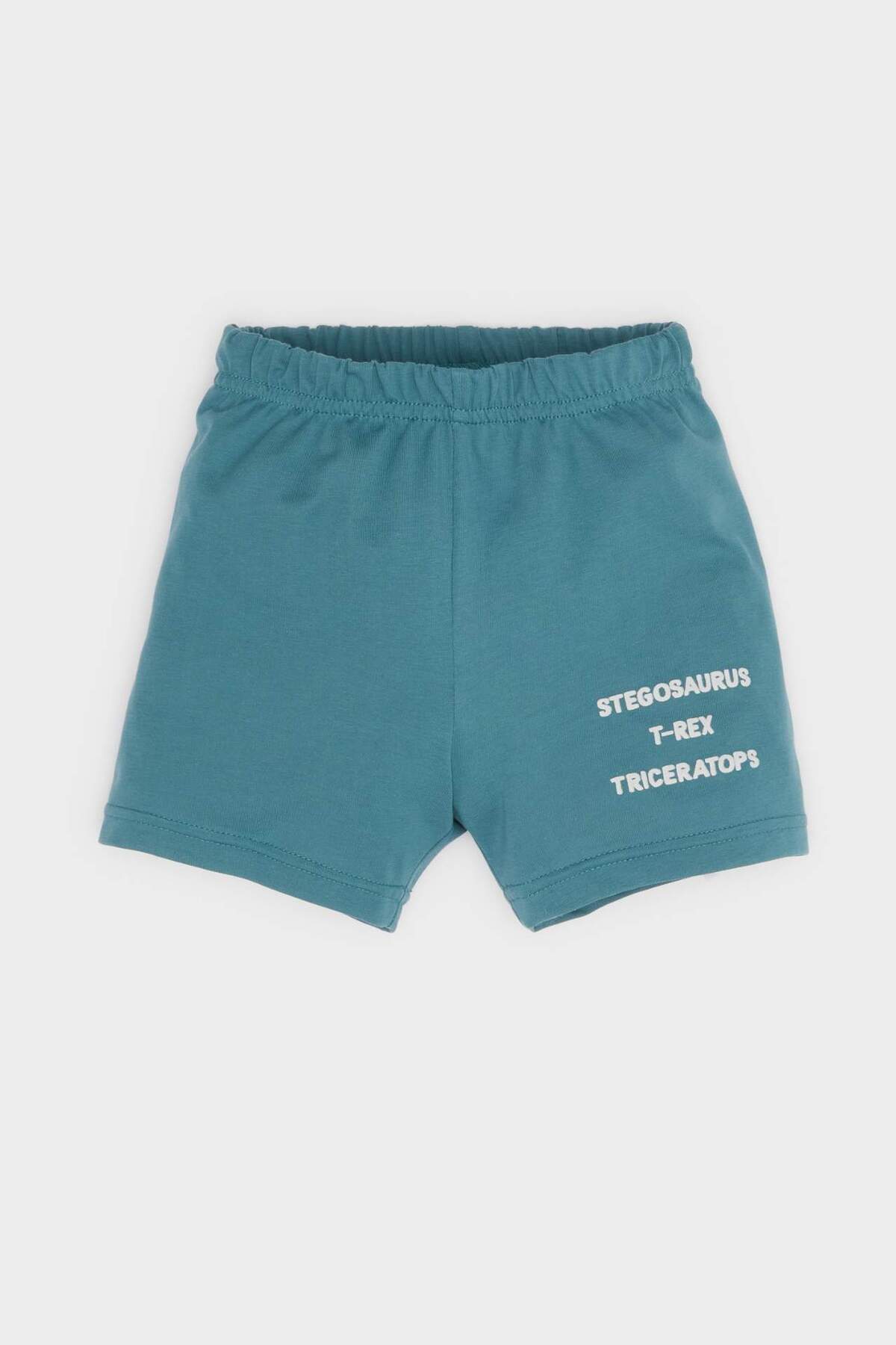 Defacto 2li Takım Dinozor Baskılı Kısa Kollu Tişört Beli Lastikli Şort Erkek Bebek E2798A525SM fotoğrafı 2 (önizleme)