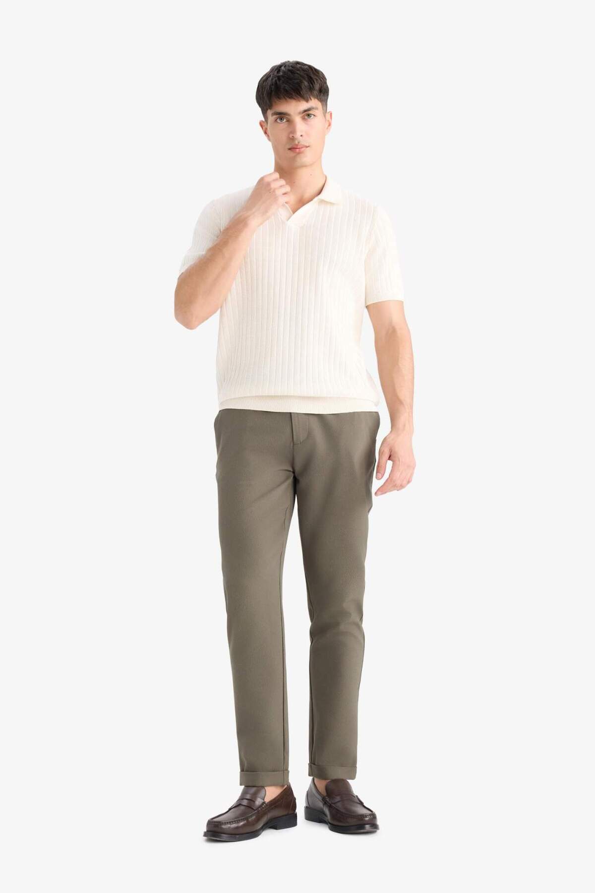 شلوار پارچه‌ای تابستانی Jogger Zip-Up مدل E4779AX25SM — خاکی — تصویر 3 از 7