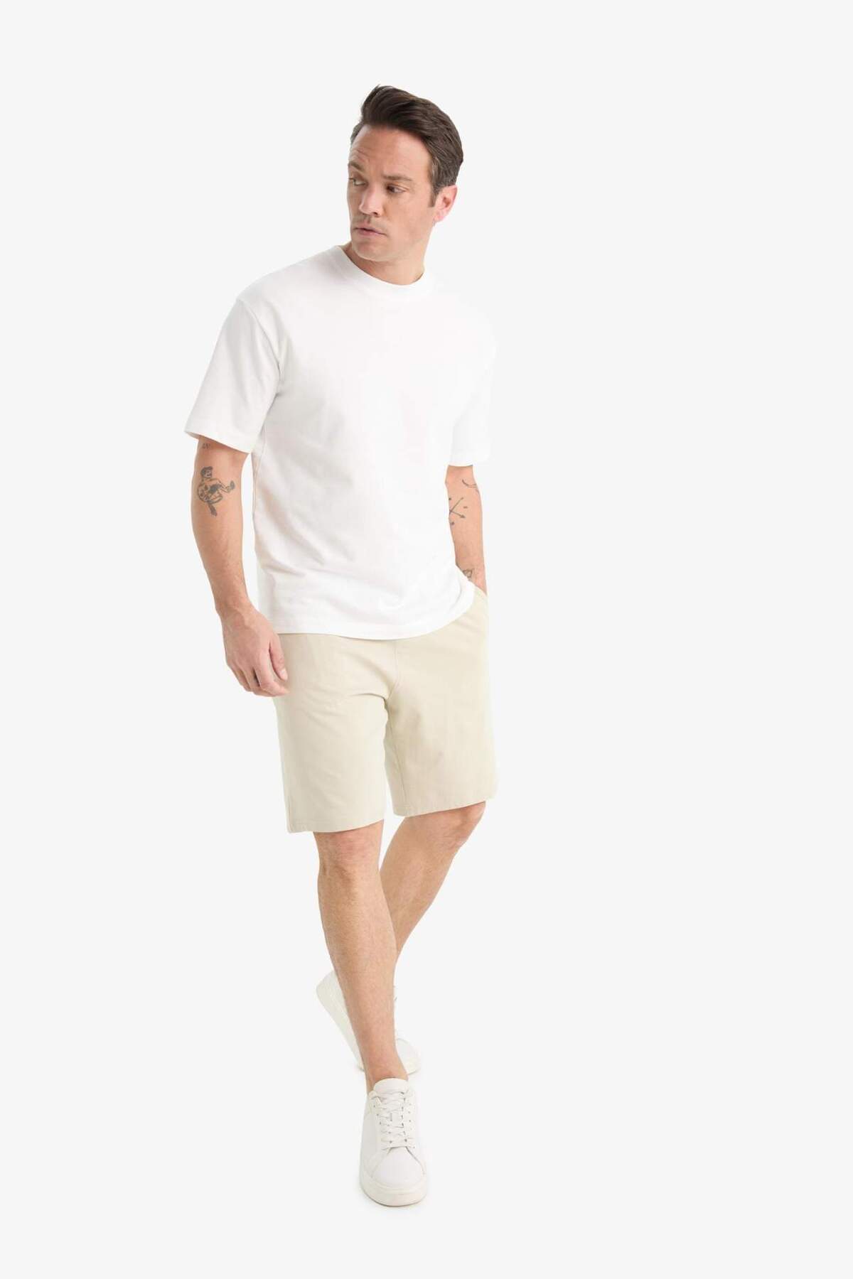 DeFacto Slim Fit Cepli Pamuklu Basic Bermuda Şort W1105AZ25SP görsel 2