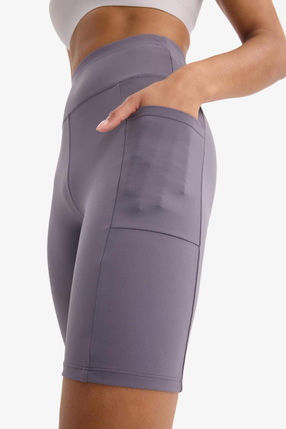 Defacto  Toparlayıcı Yüksek Bel Biker Sporcu Tayt E6323AX25SM - Görsel 7