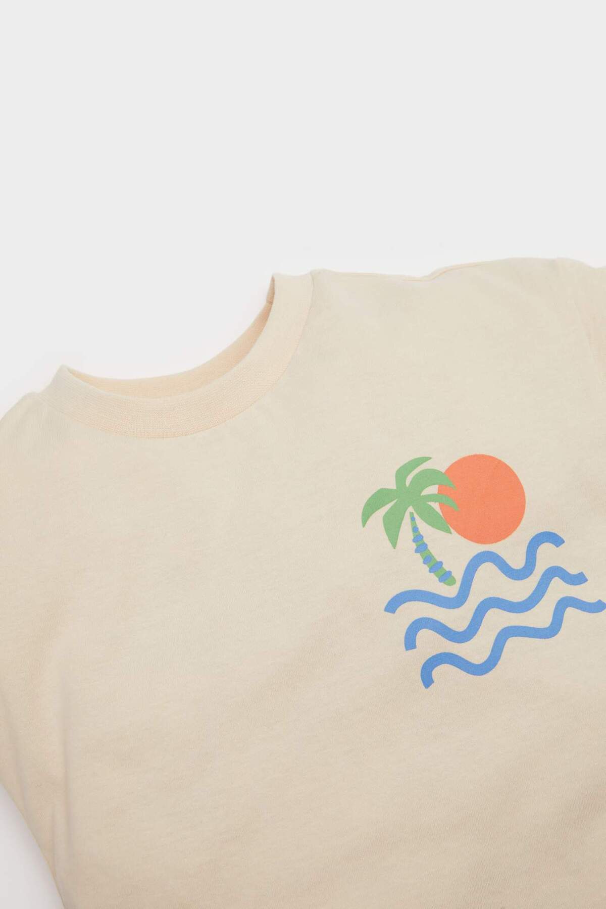 Defacto 2'li Takım Baskılı Kısa Kollu Tişört Beli Lastikli Şort Erkek Bebek E9032A525SM fotoğrafı 3 (önizleme)