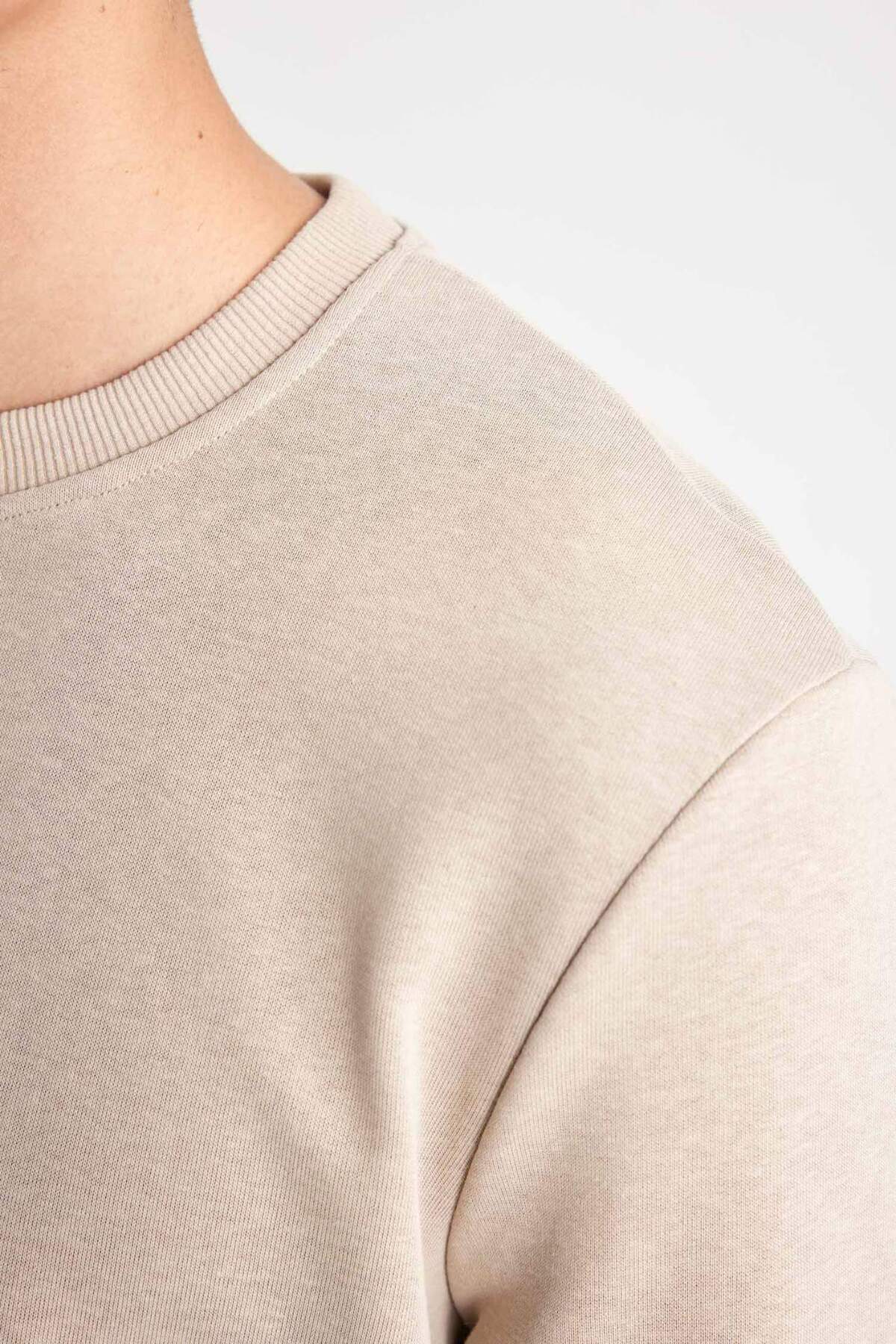 DeFacto Regular Fıt Bisiklet Yaka Sweatshirt B7833AXNS görsel 5