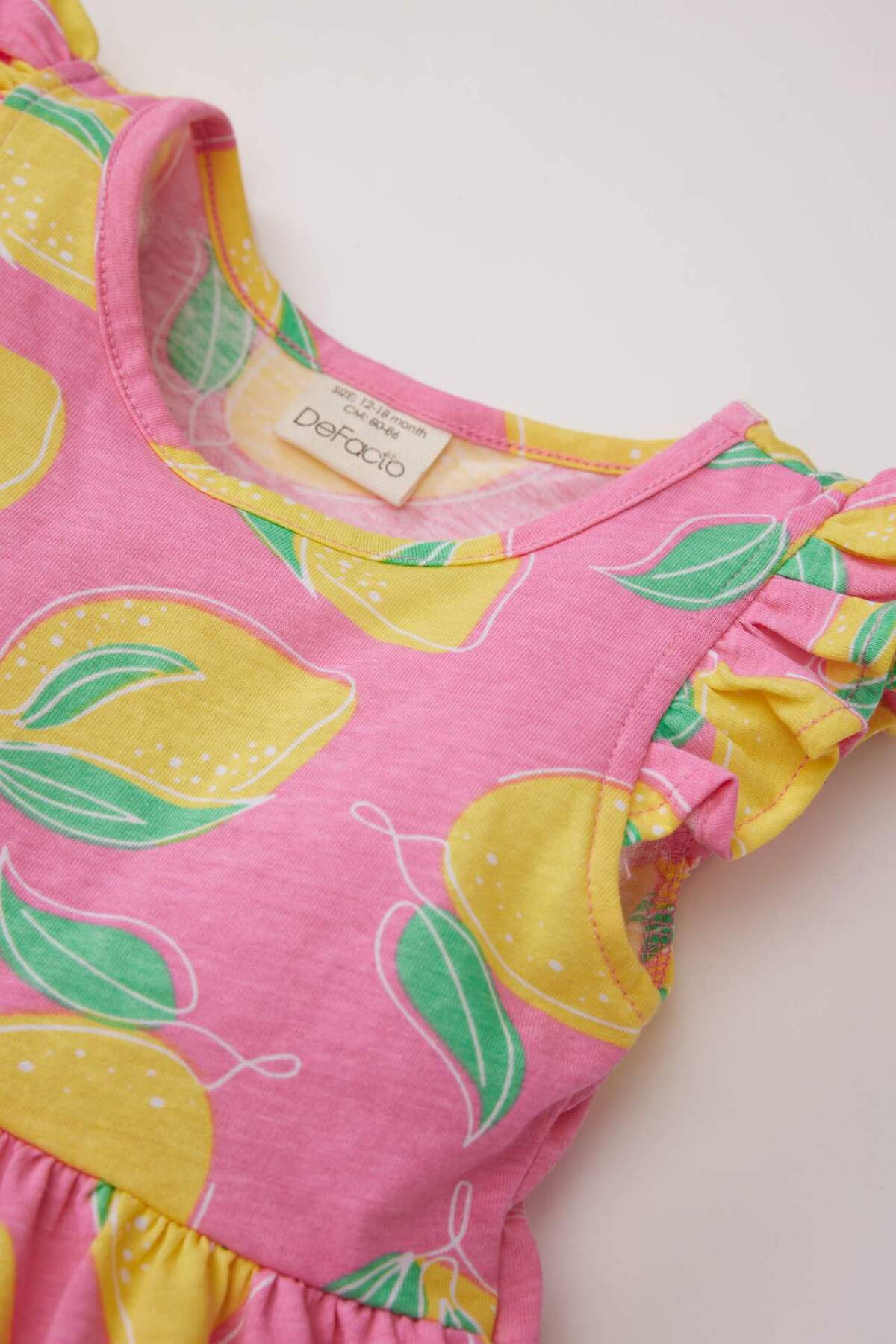 Defacto Desenli Kısa Kollu Elbise Kız Bebek A0136A525SM fotoğrafı 2 (önizleme)