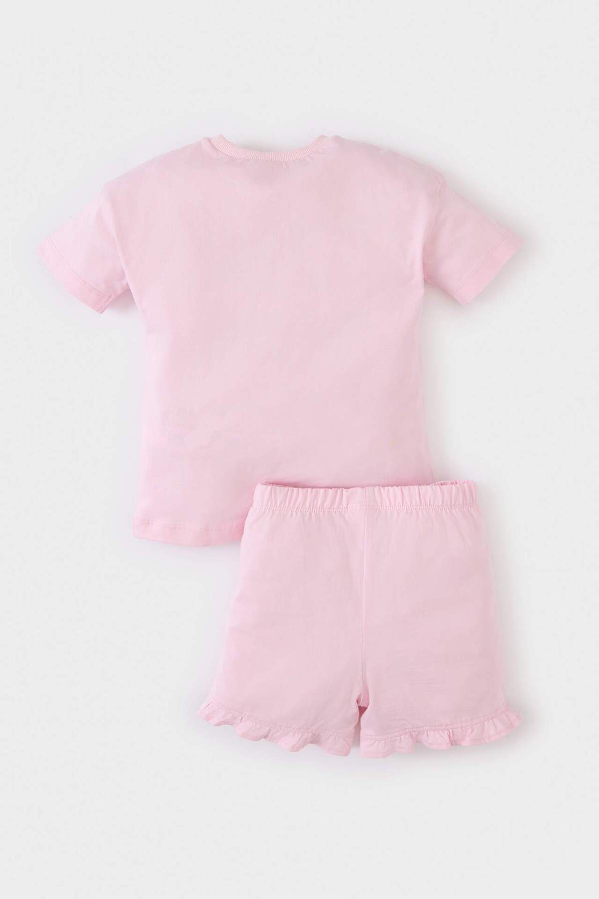 Defacto 2li Takım Baskılı Kısa Kollu Tişört Beli Lastikli Şort Kız Bebek E0722A525SM fotoğrafı 4 (önizleme)