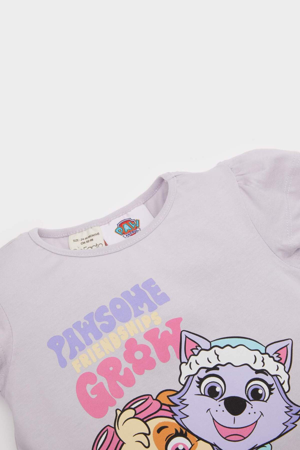 Defacto %100 Pamuklu Paw Patrol Beli Lastikli Pijama Takımı Kız Bebek E4647A525HS fotoğrafı 3 (önizleme)