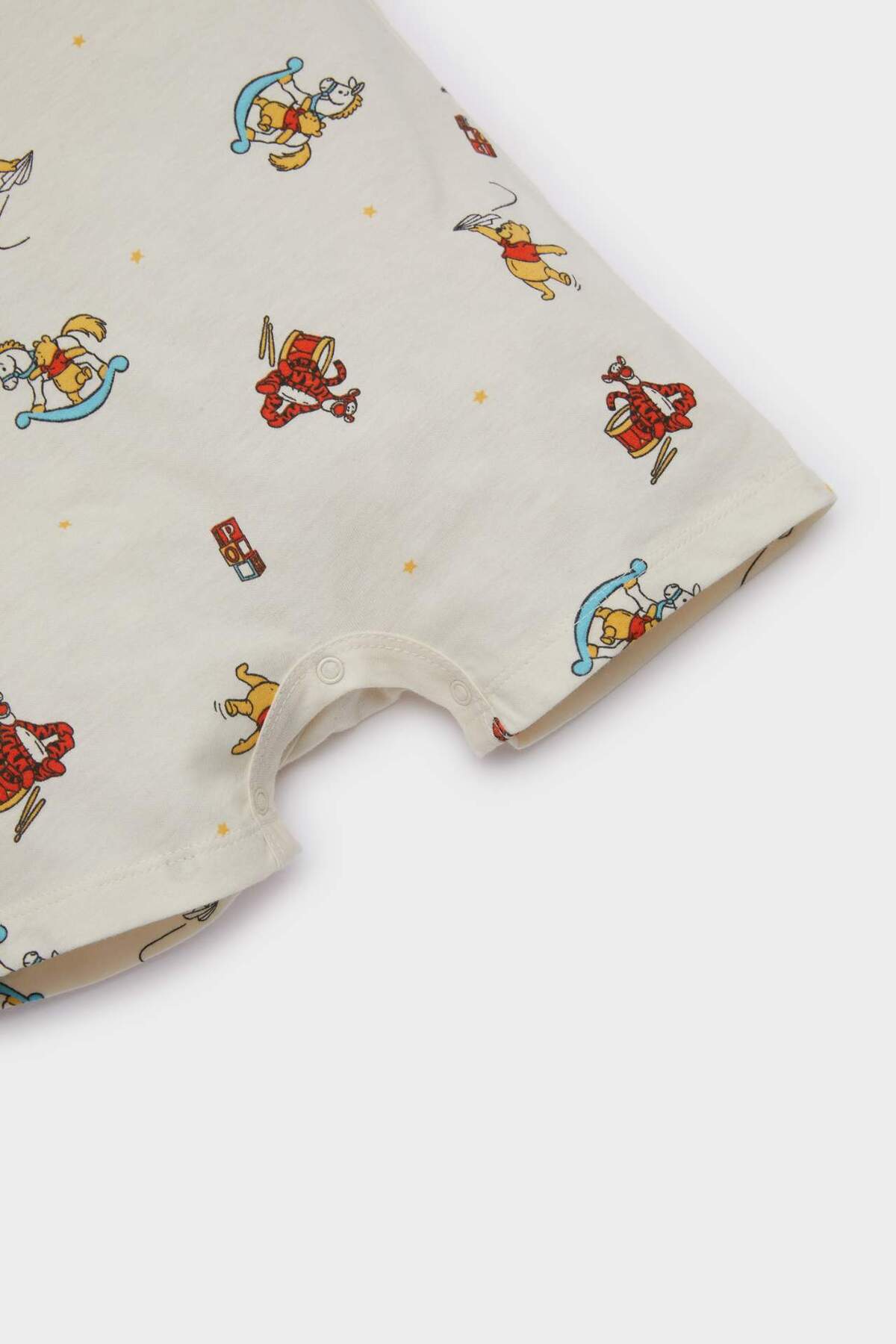 Defacto Disney Winnie The Pooh Penye Kısa Kollu Tulum Erkek Bebek Yenidoğan E9553A525SM fotoğrafı 3 (önizleme)