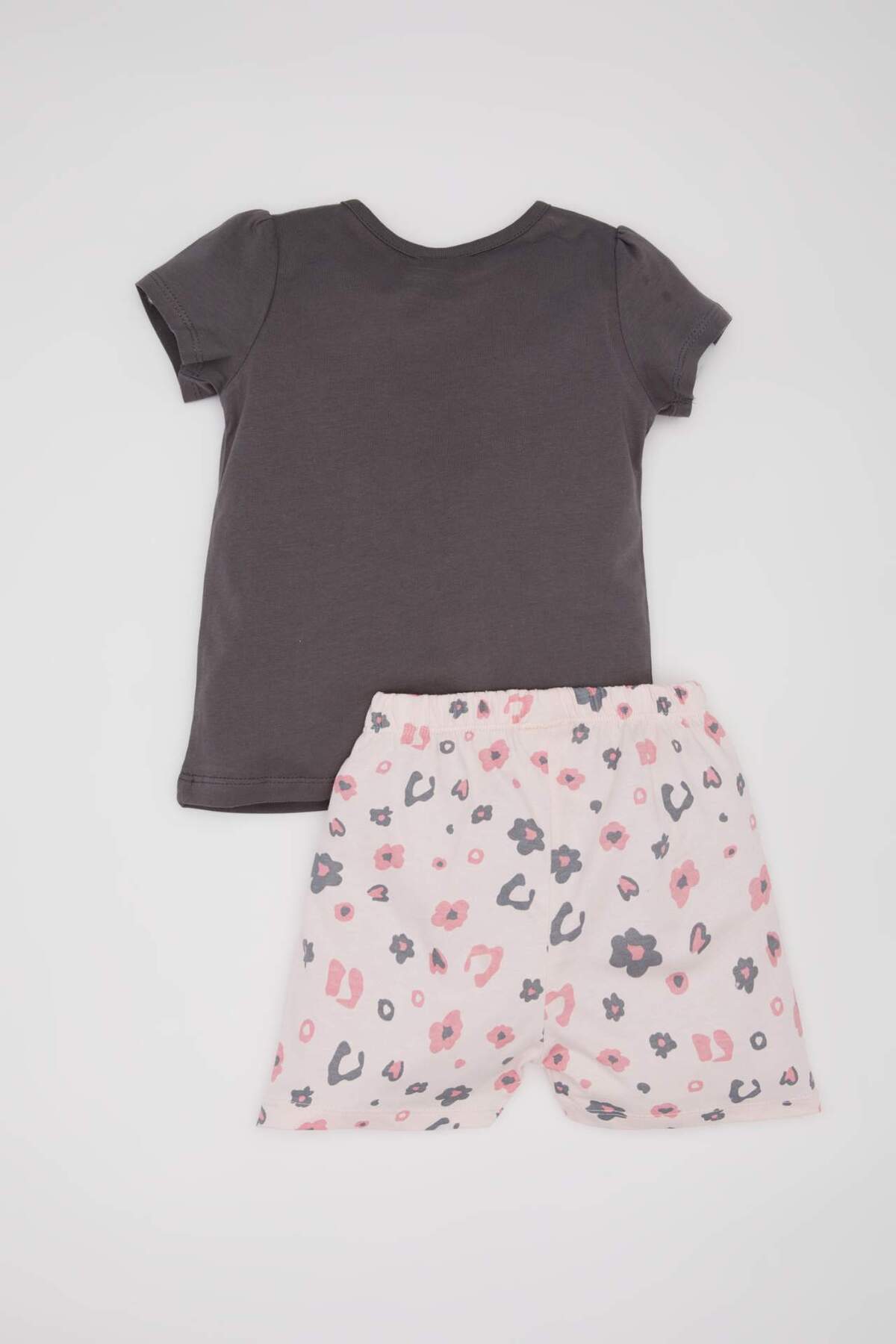 Defacto Kız Bebek Pijama Takımı Kısa Kollu Penye Üst Beli Lastikli Şort E1549A525HS fotoğrafı 5 (önizleme)