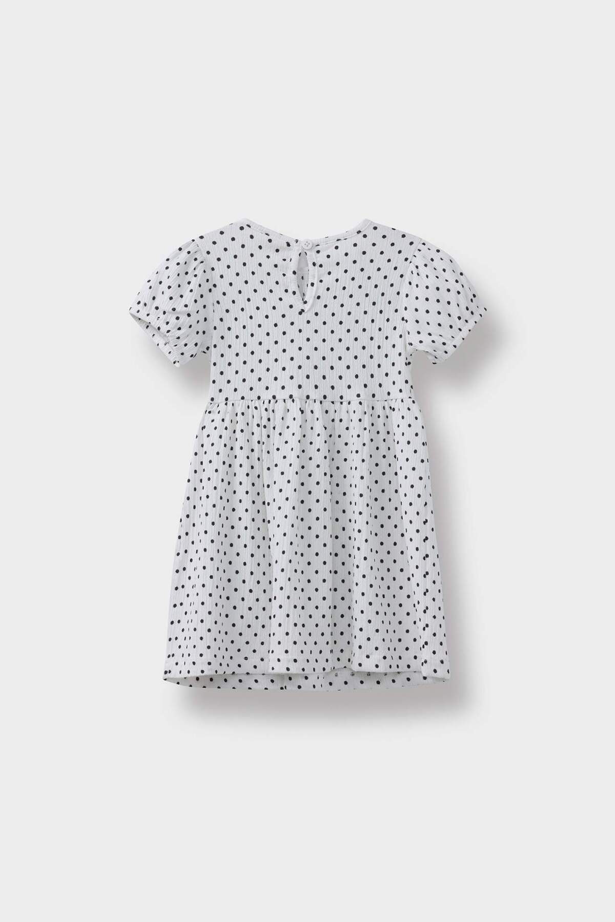 Defacto Puantiyeli Kısa Kollu Yazlık Elbise Kız Bebek E8719A525SM fotoğrafı 5 (önizleme)